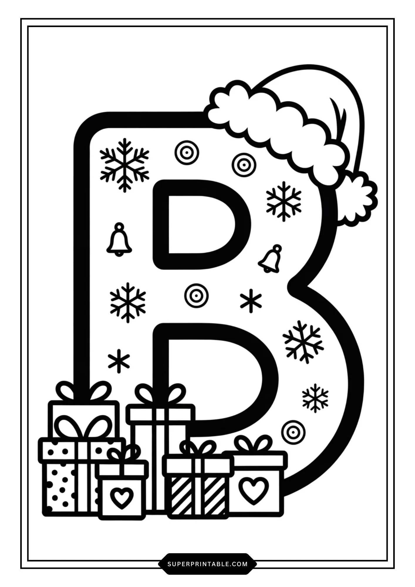 Christmas Gift Alphabet Coloring Pages For Kids 2