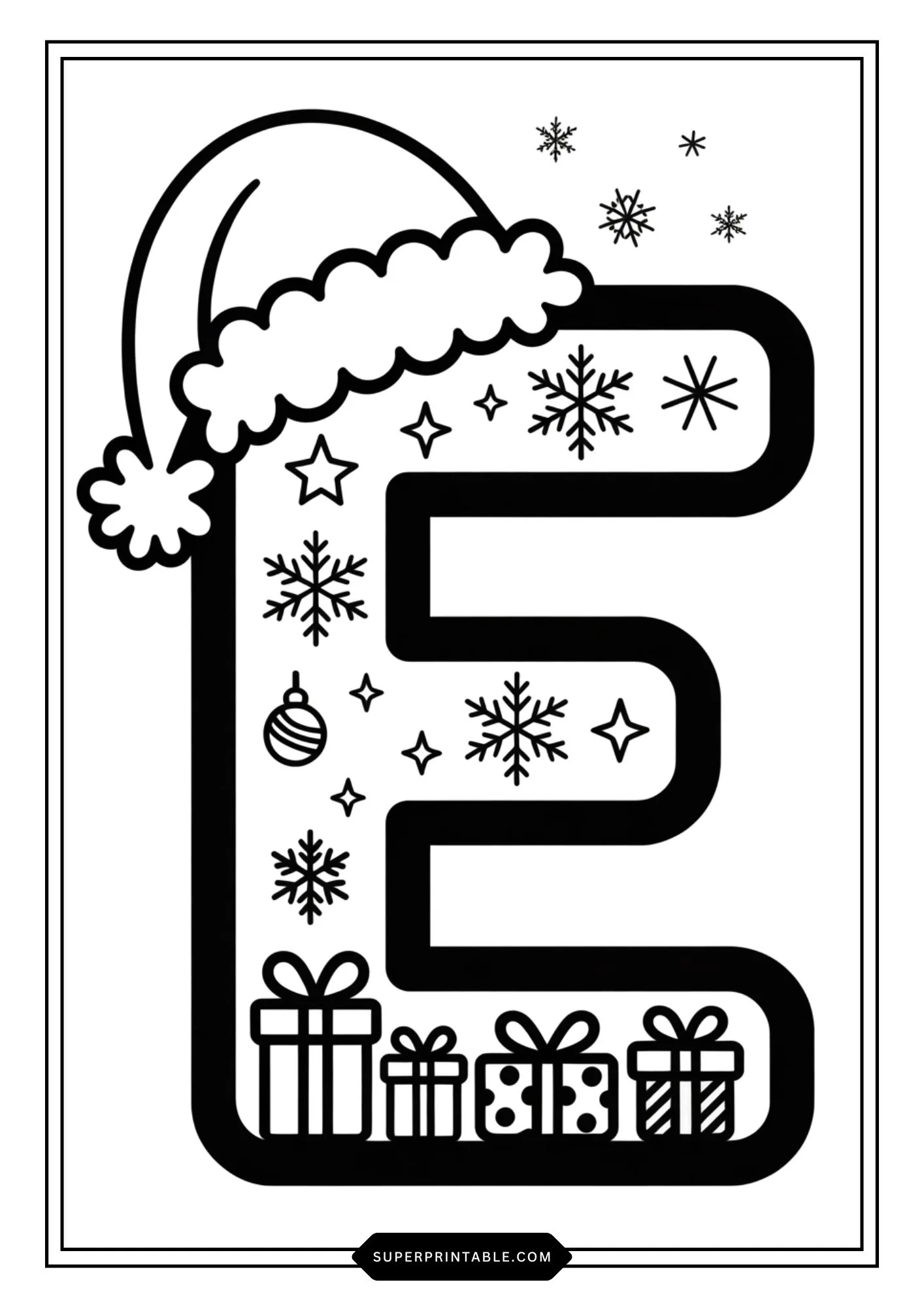Christmas Gift Alphabet Coloring Pages For Kids 5