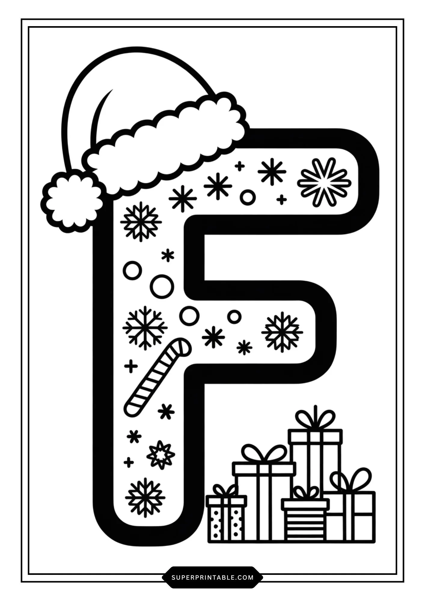 Christmas Gift Alphabet Coloring Pages For Kids 6