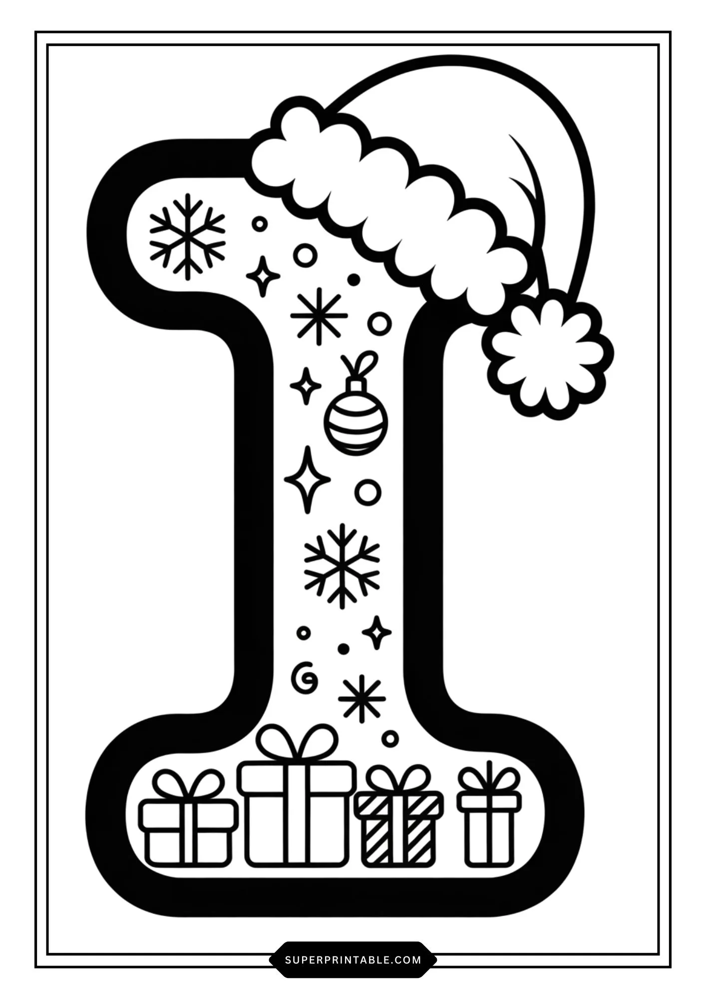 Christmas Gift Alphabet Coloring Pages For Kids 9