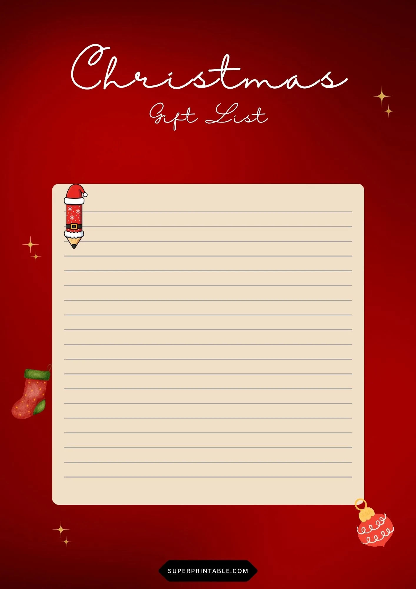 Christmas Gift List 1
