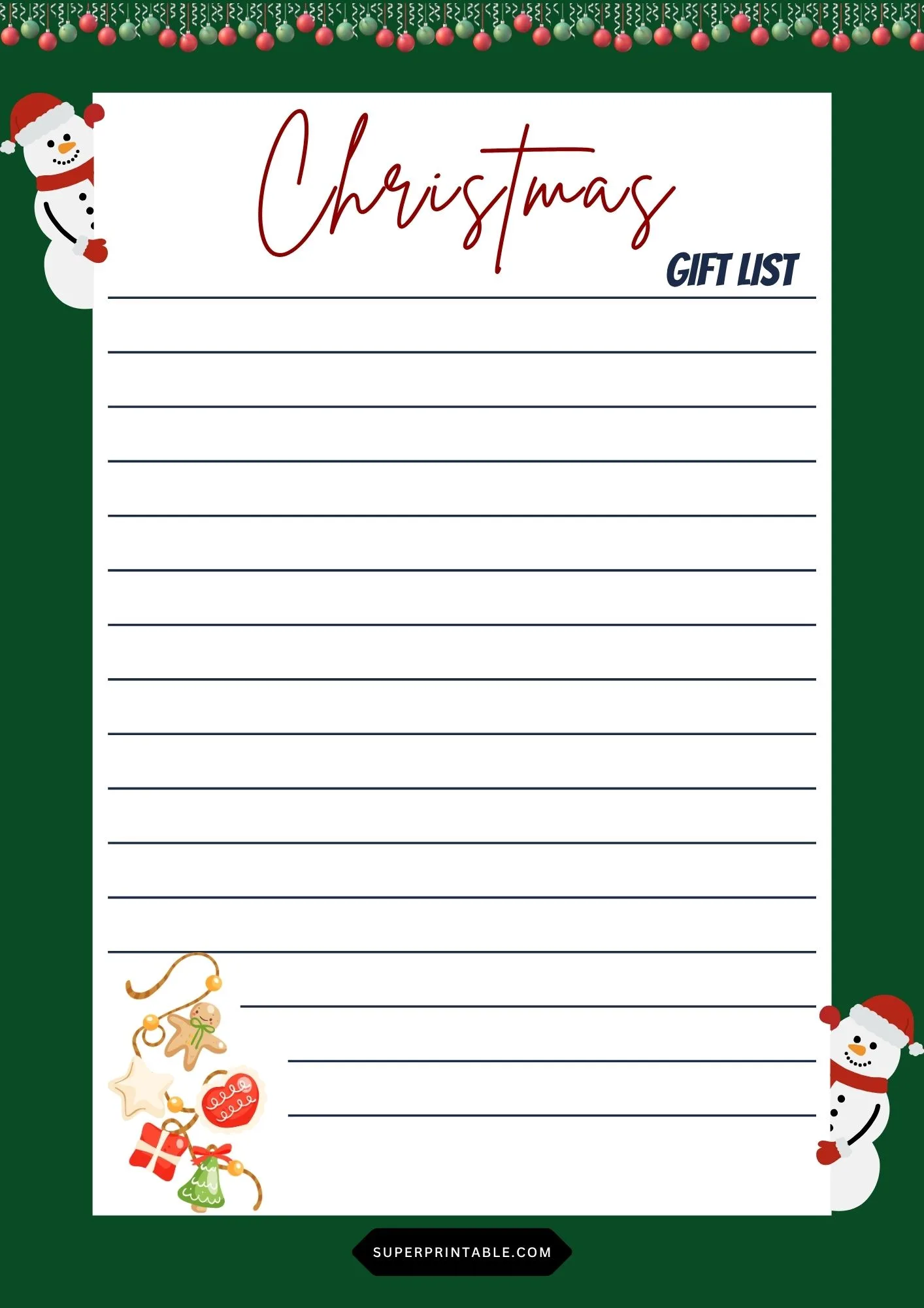 Christmas Gift List 8