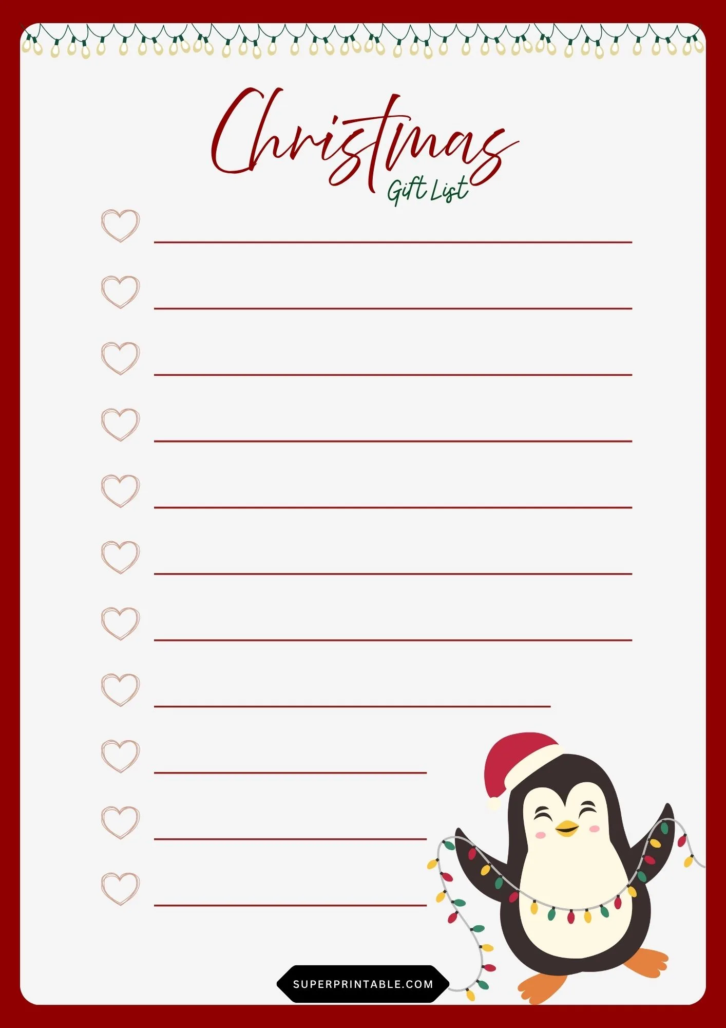 Christmas Gift List 13