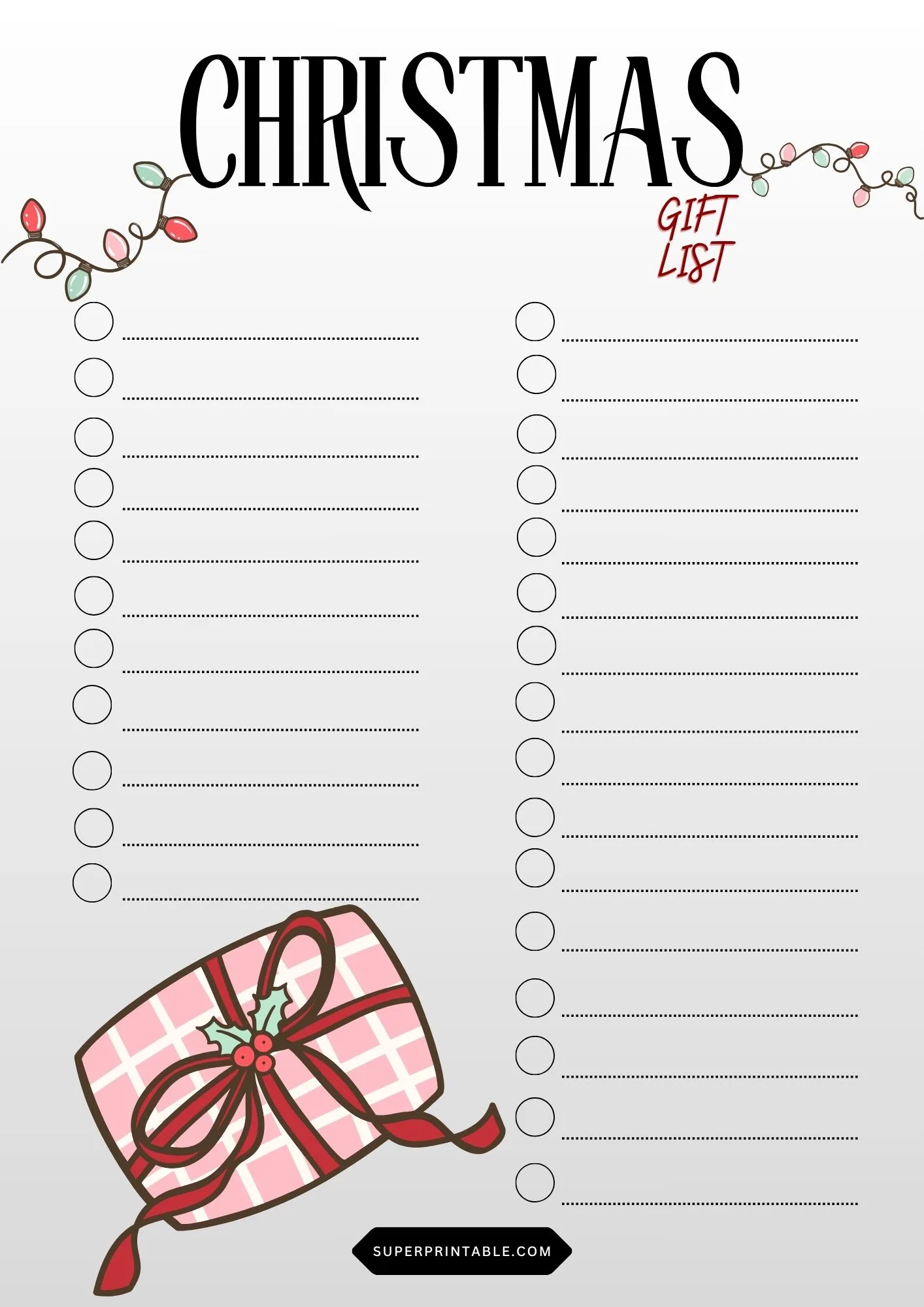 Christmas Gift List 2
