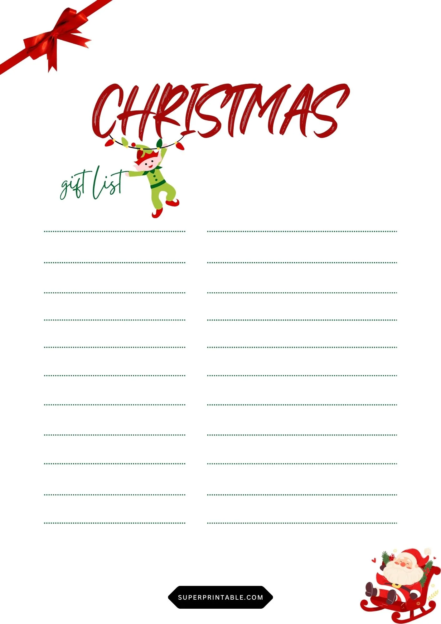 Christmas Gift List 6