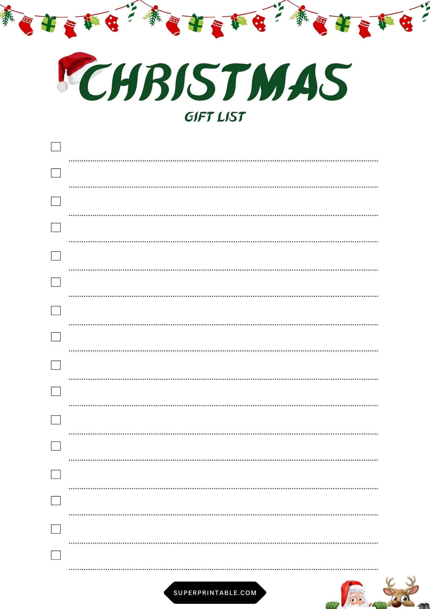 Christmas Gift List 8