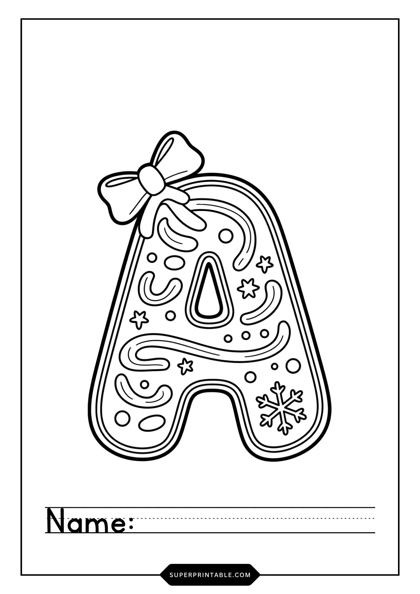 Christmas Gingerbread Cookie Coloring Pages 1