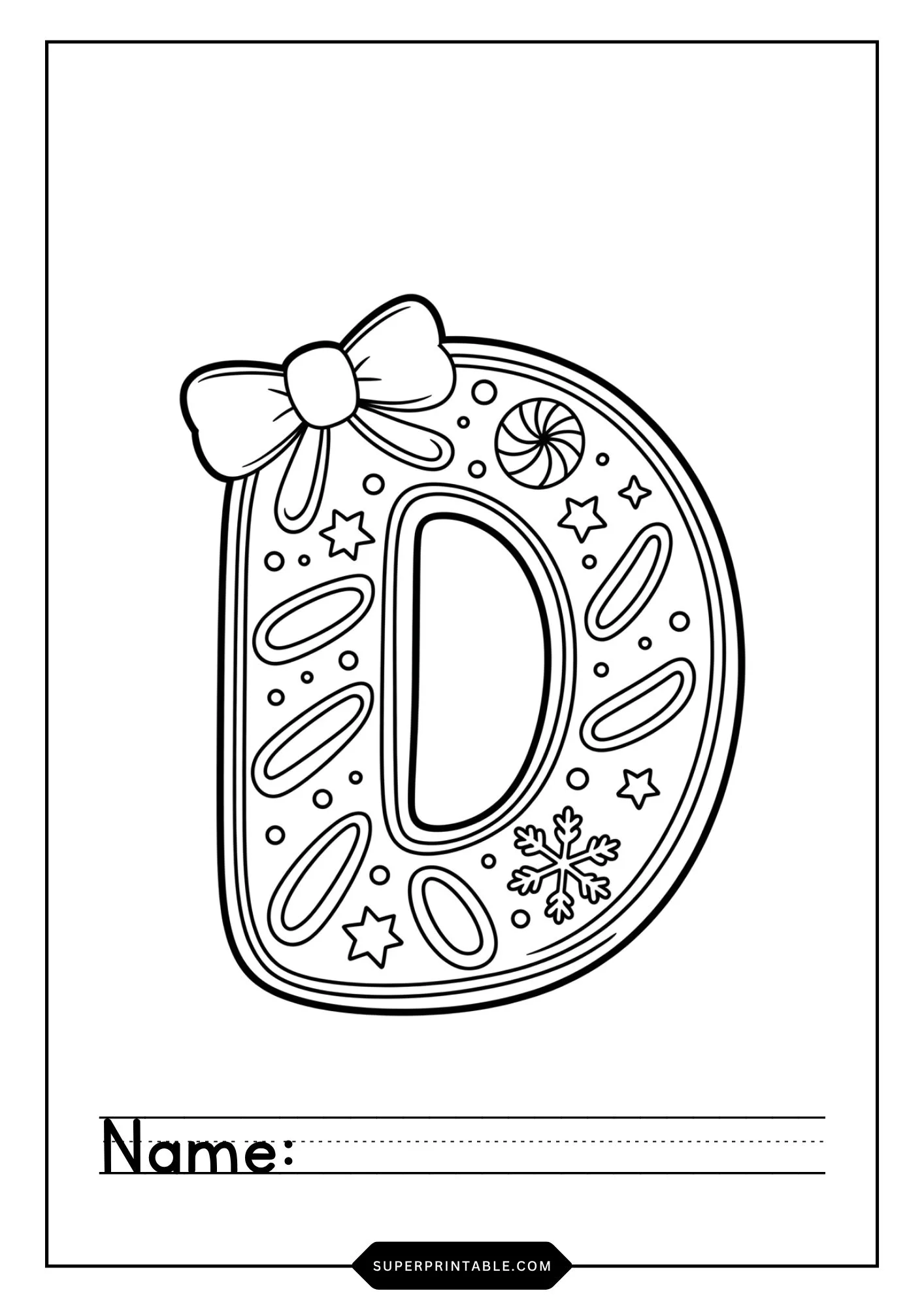 Christmas Gingerbread Cookie Coloring Pages 4