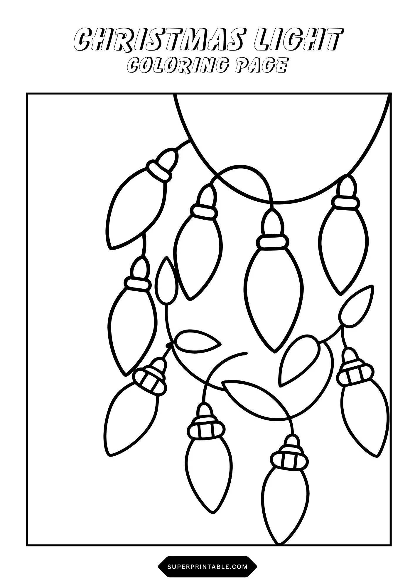 Christmas Light Coloring Pages 1