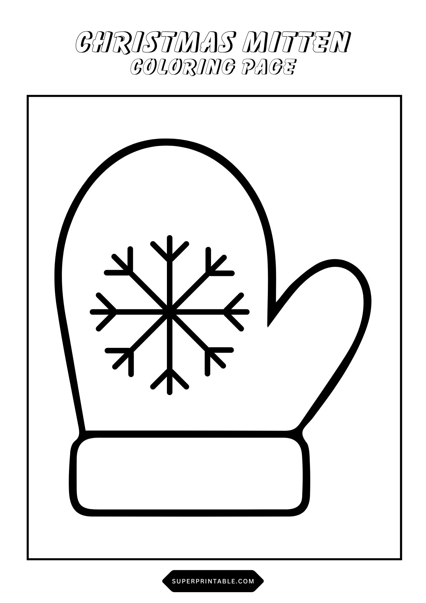 Christmas Mittens Coloring Pages 1