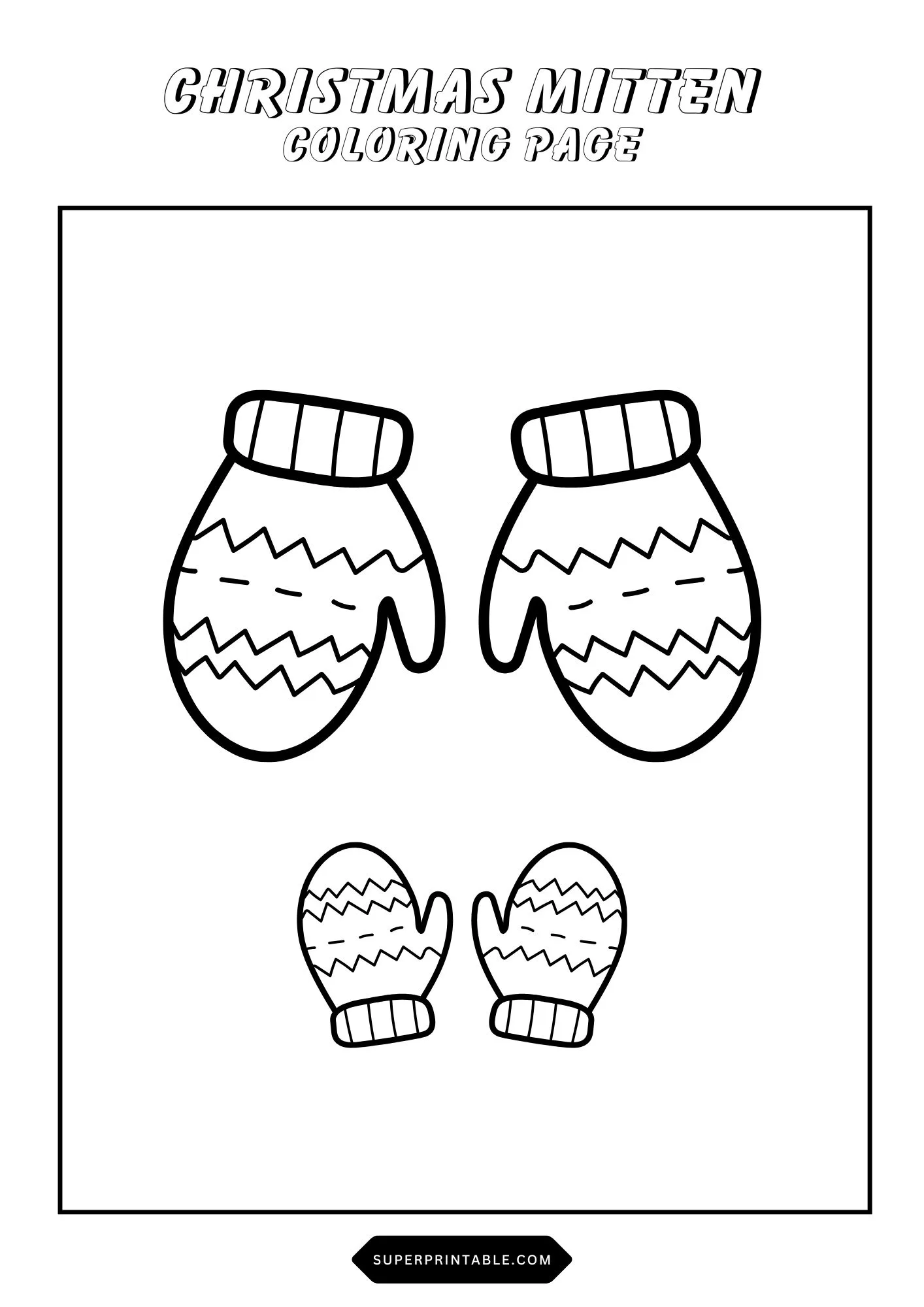 Christmas Mittens Coloring Pages 10