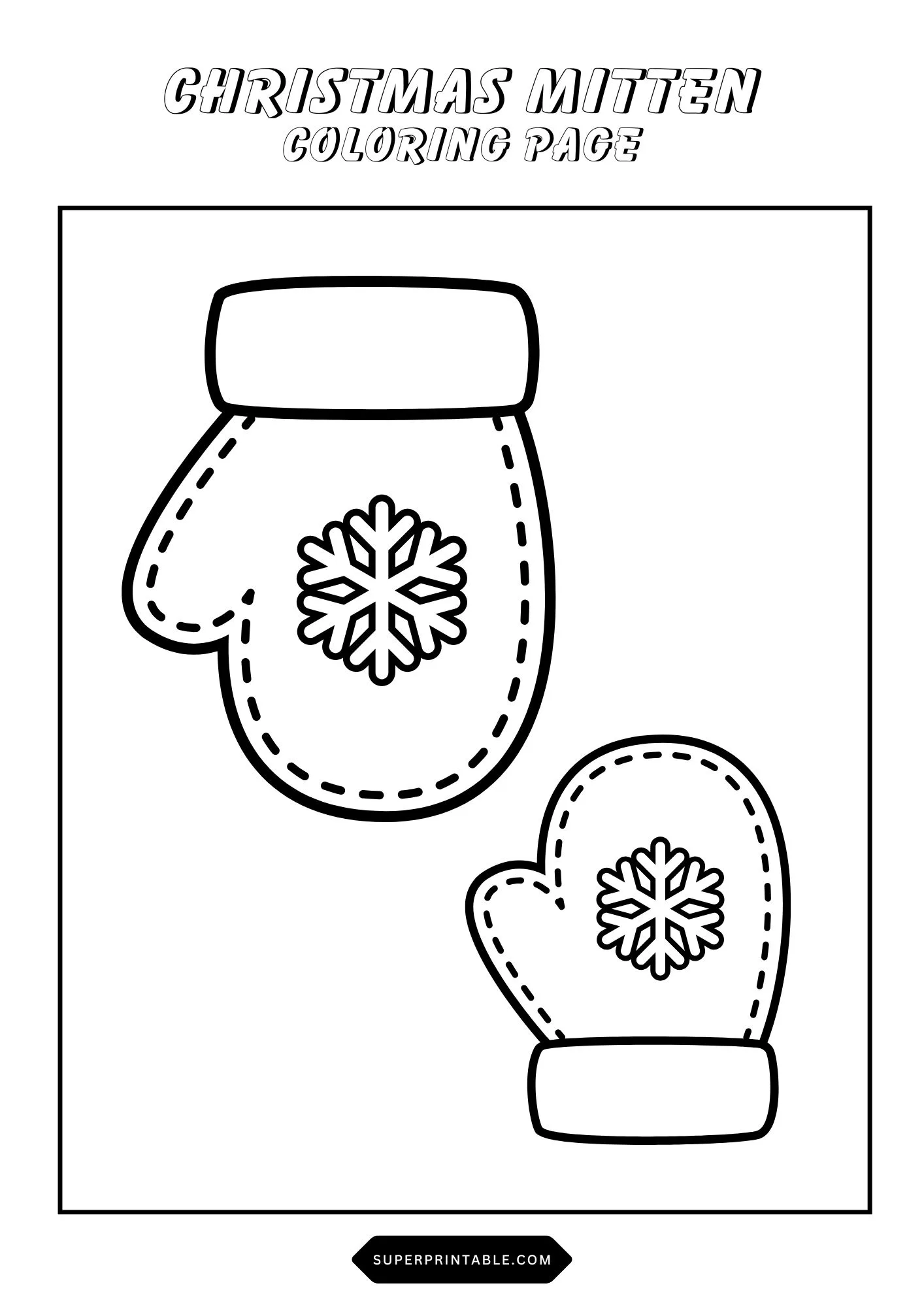 Christmas Mittens Coloring Pages 3