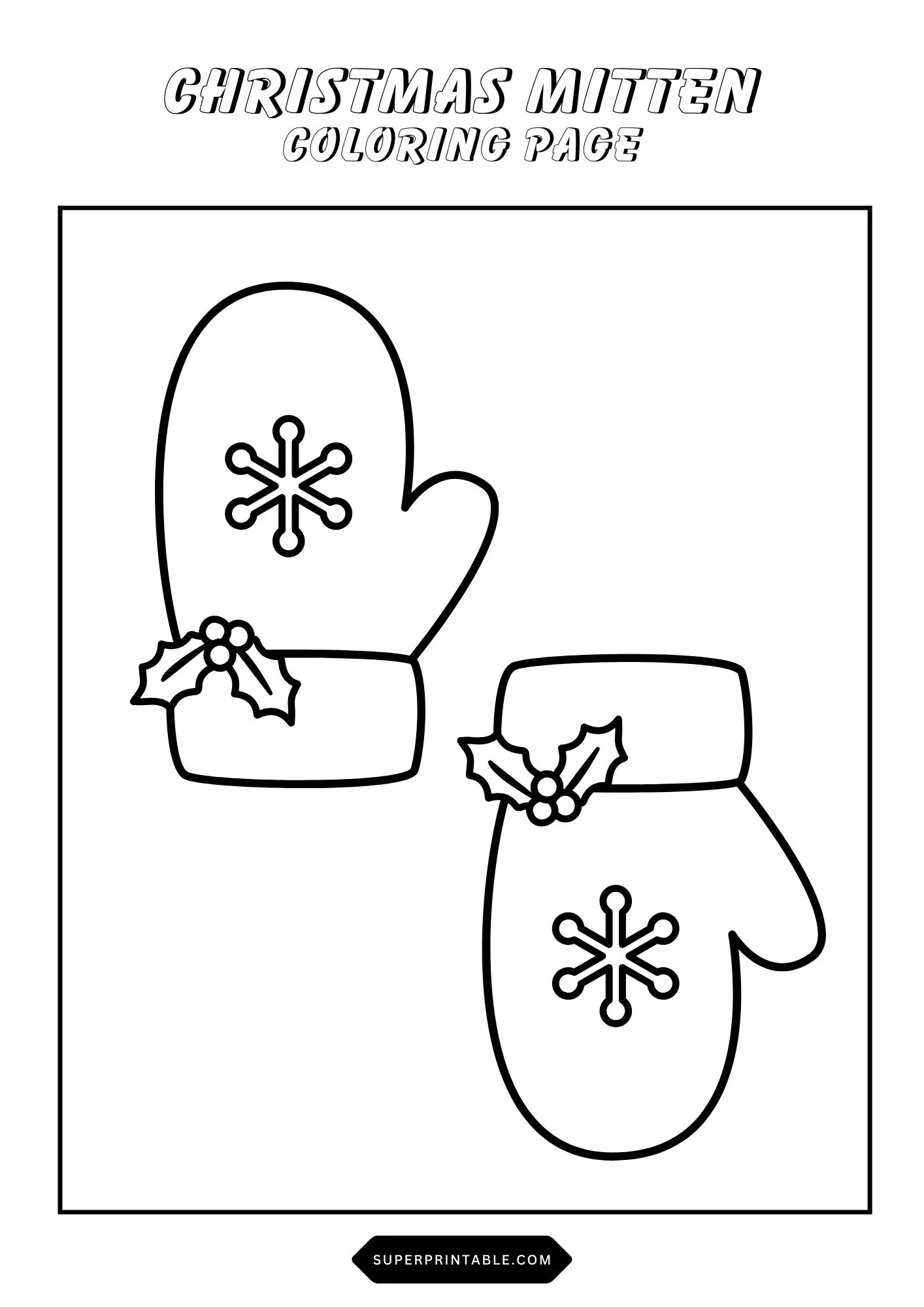 Christmas Mittens Coloring Pages 5