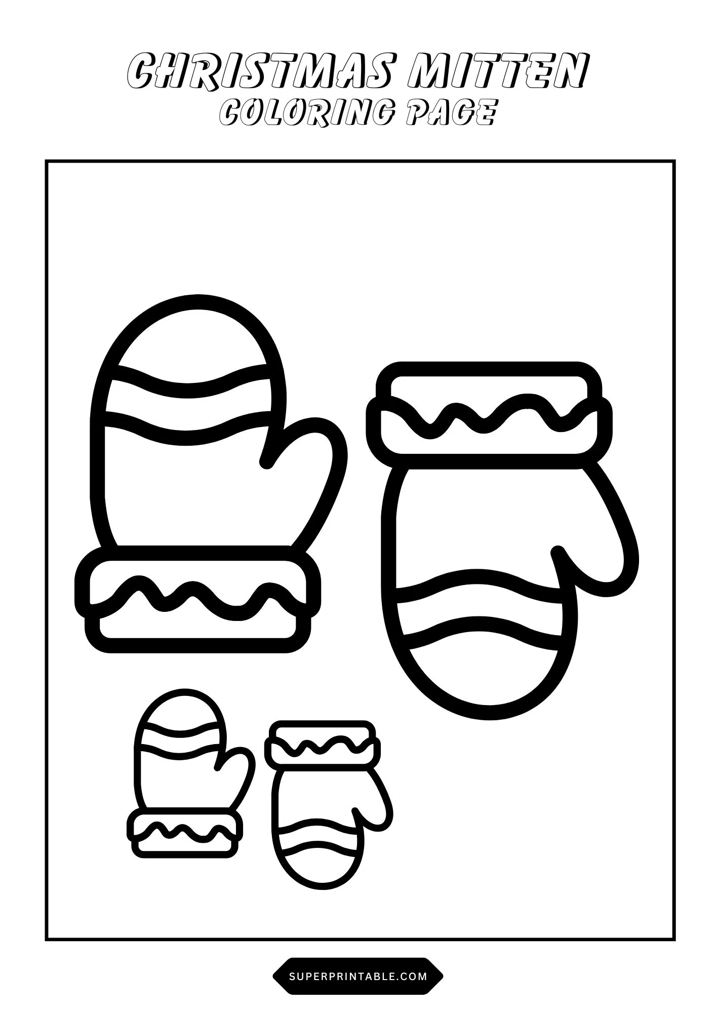 Christmas Mittens Coloring Pages 6