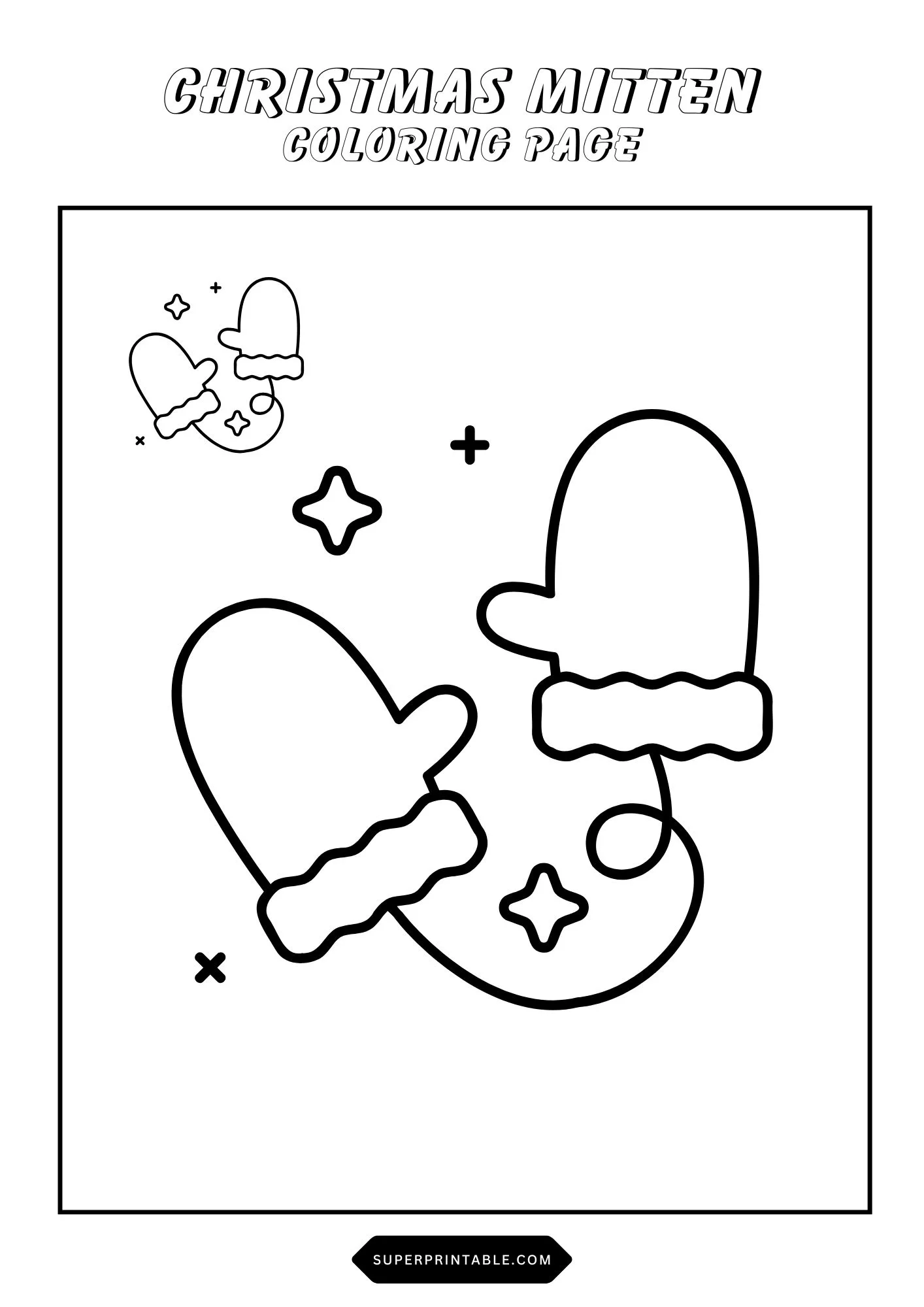 Christmas Mittens Coloring Pages 7