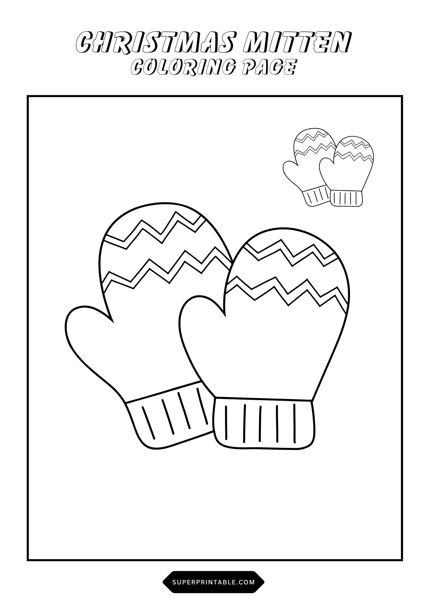 Christmas Mittens Coloring Pages 8