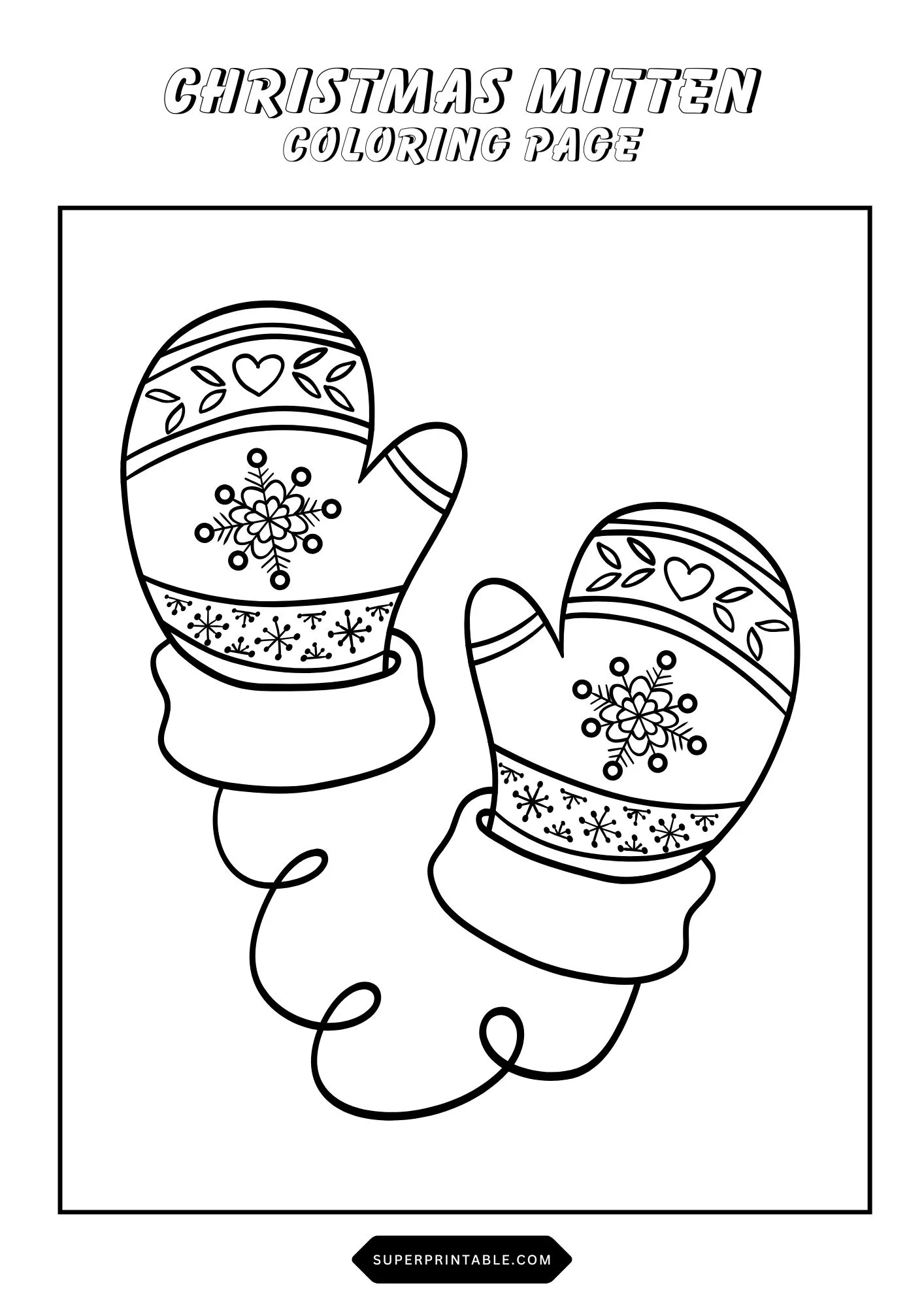 Christmas Mittens Coloring Pages 9