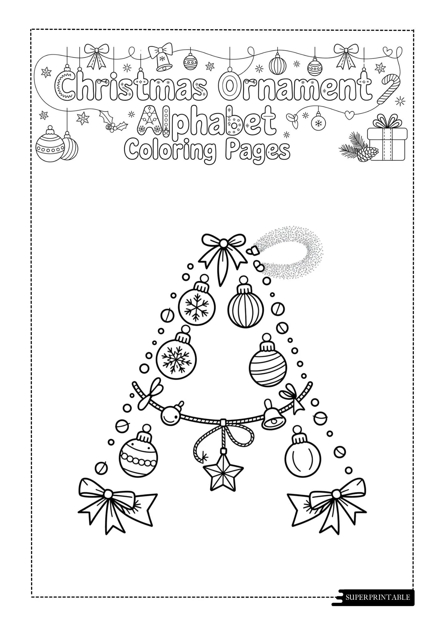 Christmas Ornament Alphabet Coloring Pages 1