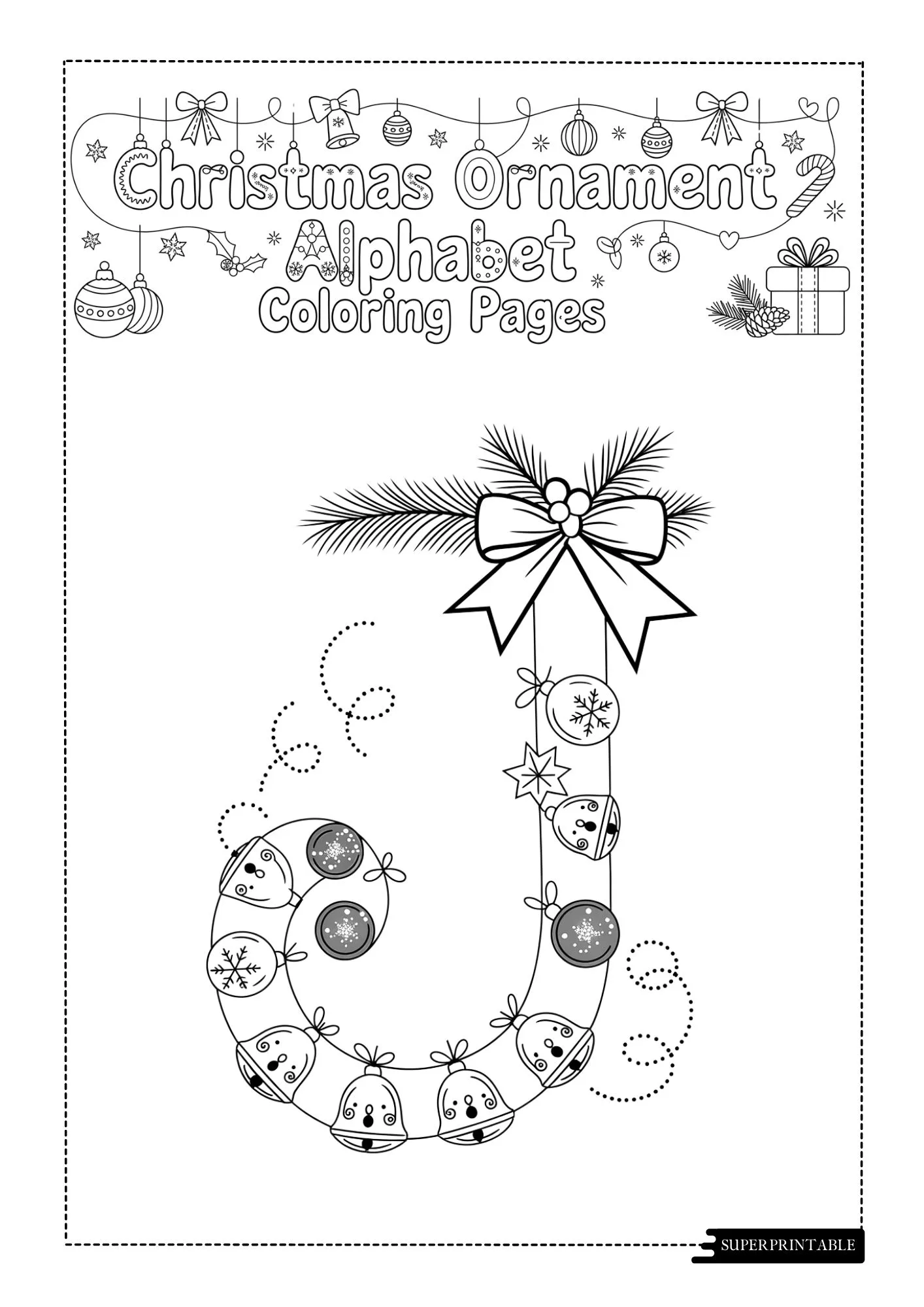 Christmas Ornament Alphabet Coloring Pages 10