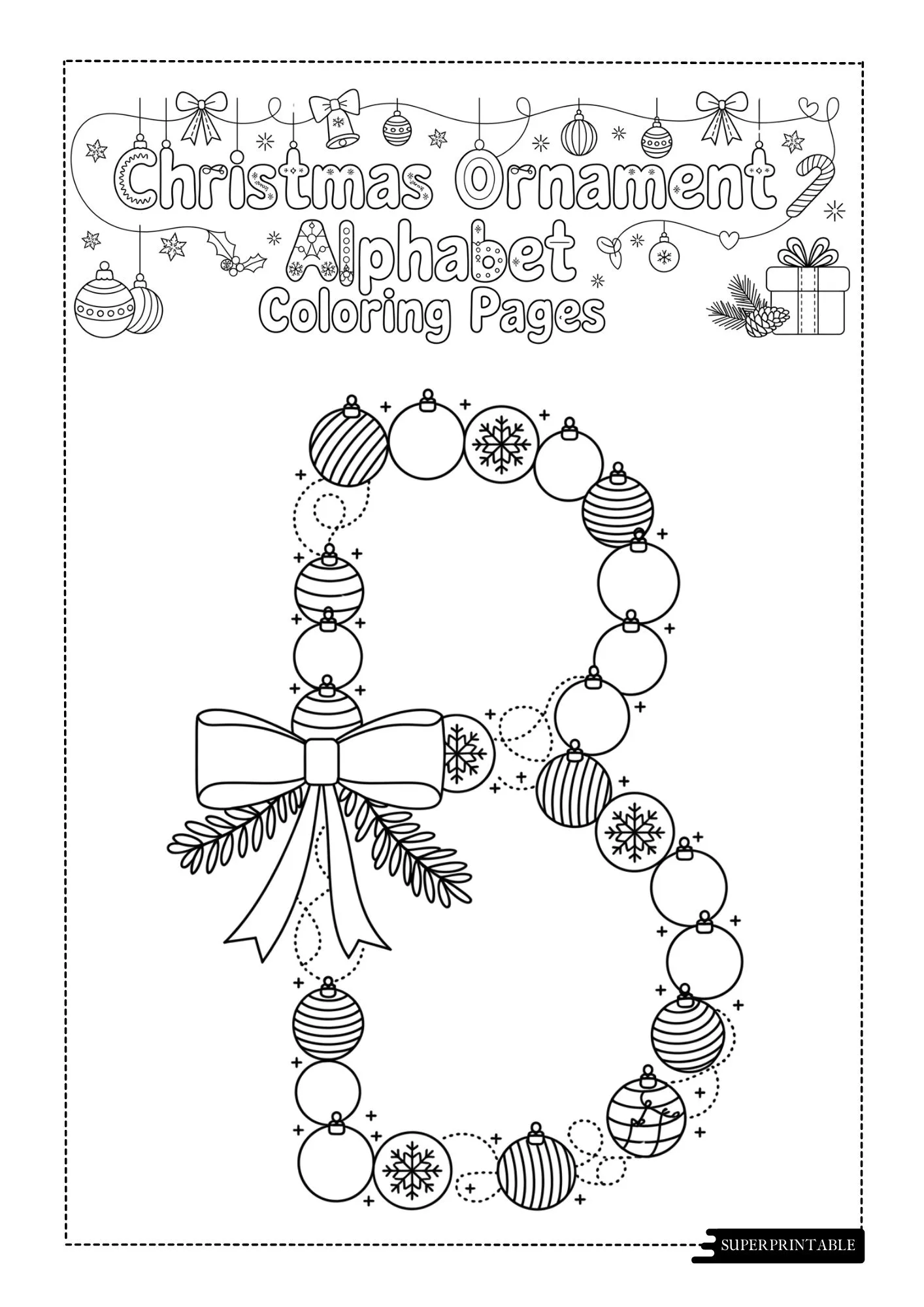 Christmas Ornament Alphabet Coloring Pages 2