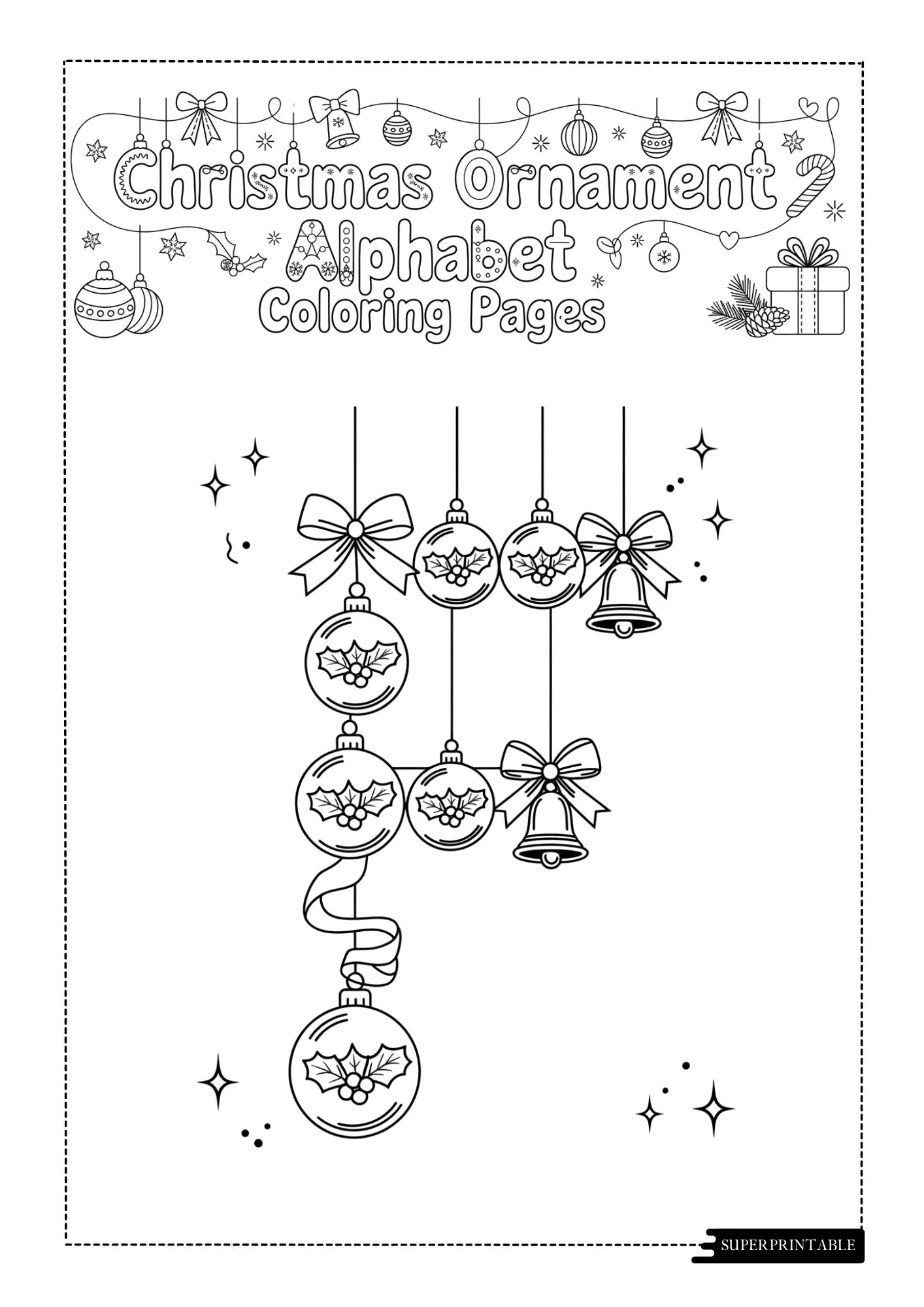 Christmas Ornament Alphabet Coloring Pages 6