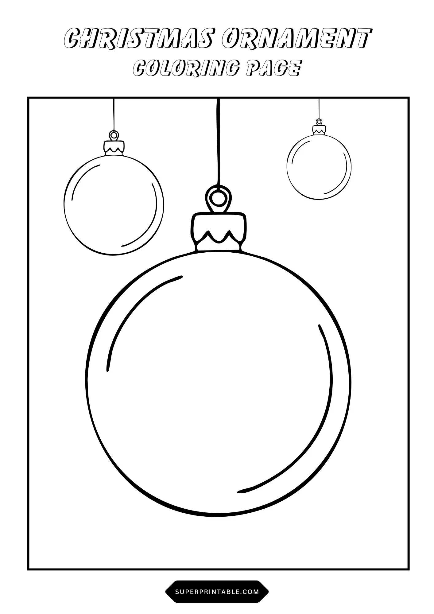 Christmas Ornament Coloring Pages 1