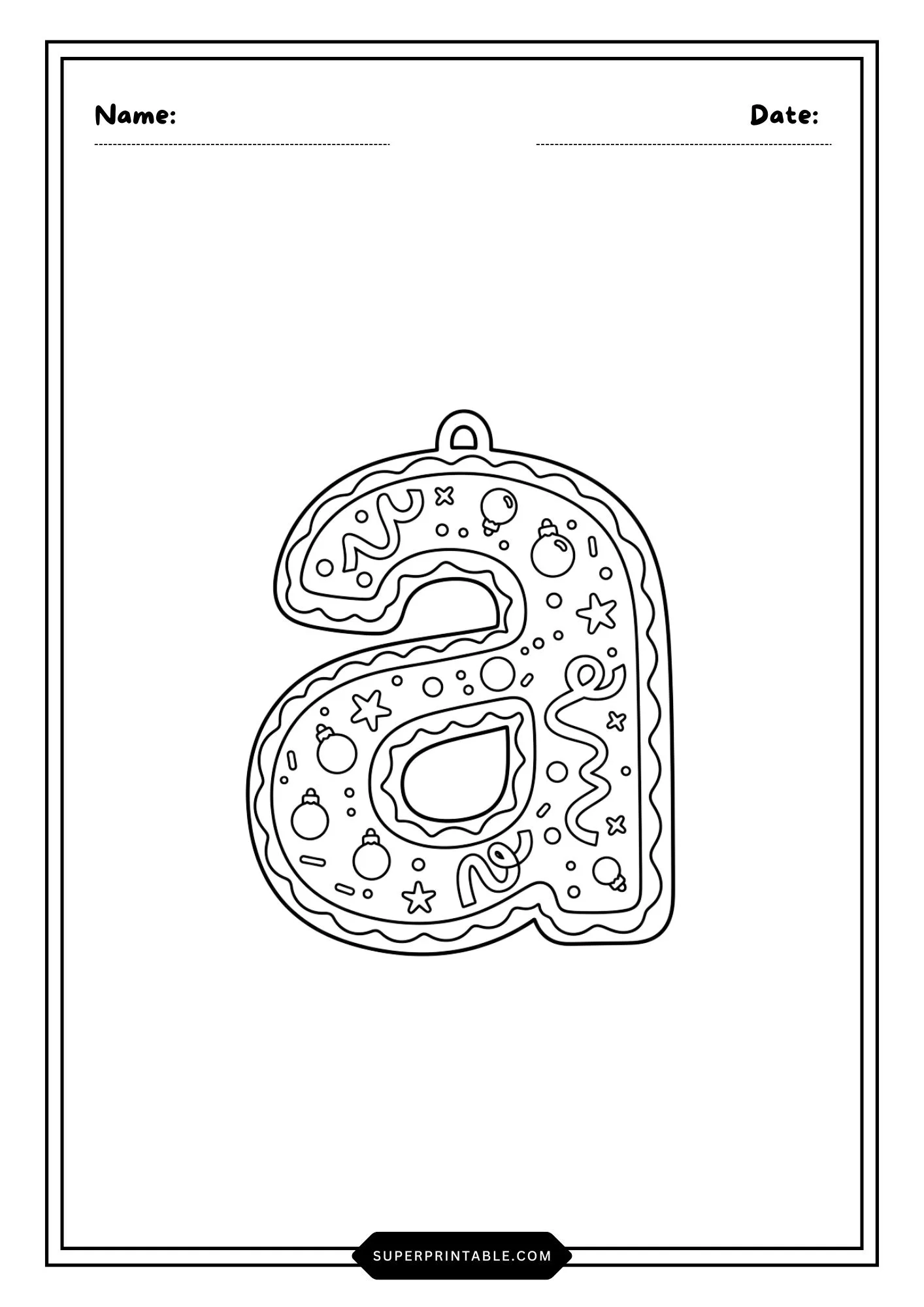 Christmas Ornament Lowercase Alphabet Coloring Pages 1