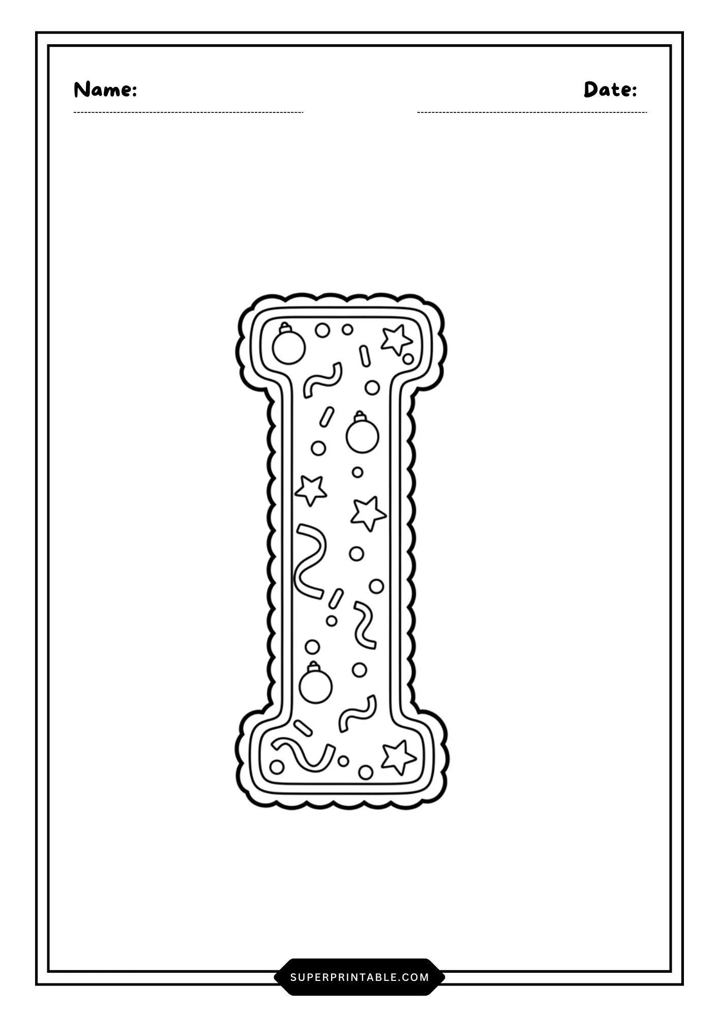Christmas Ornament Lowercase Alphabet Coloring Pages 12