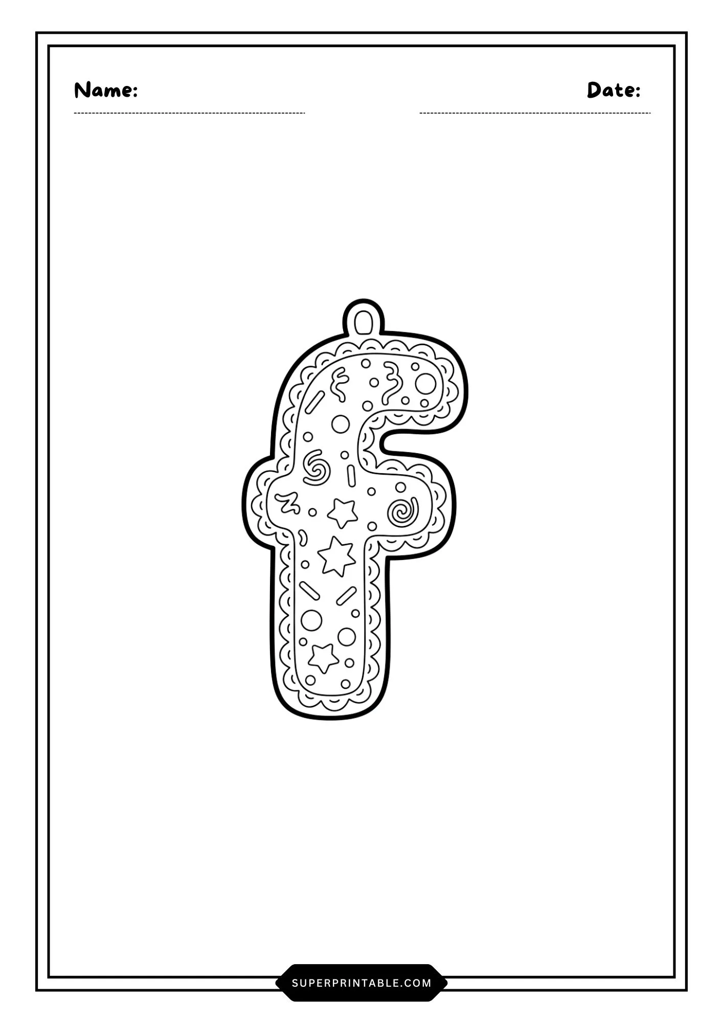 Christmas Ornament Lowercase Alphabet Coloring Pages 6