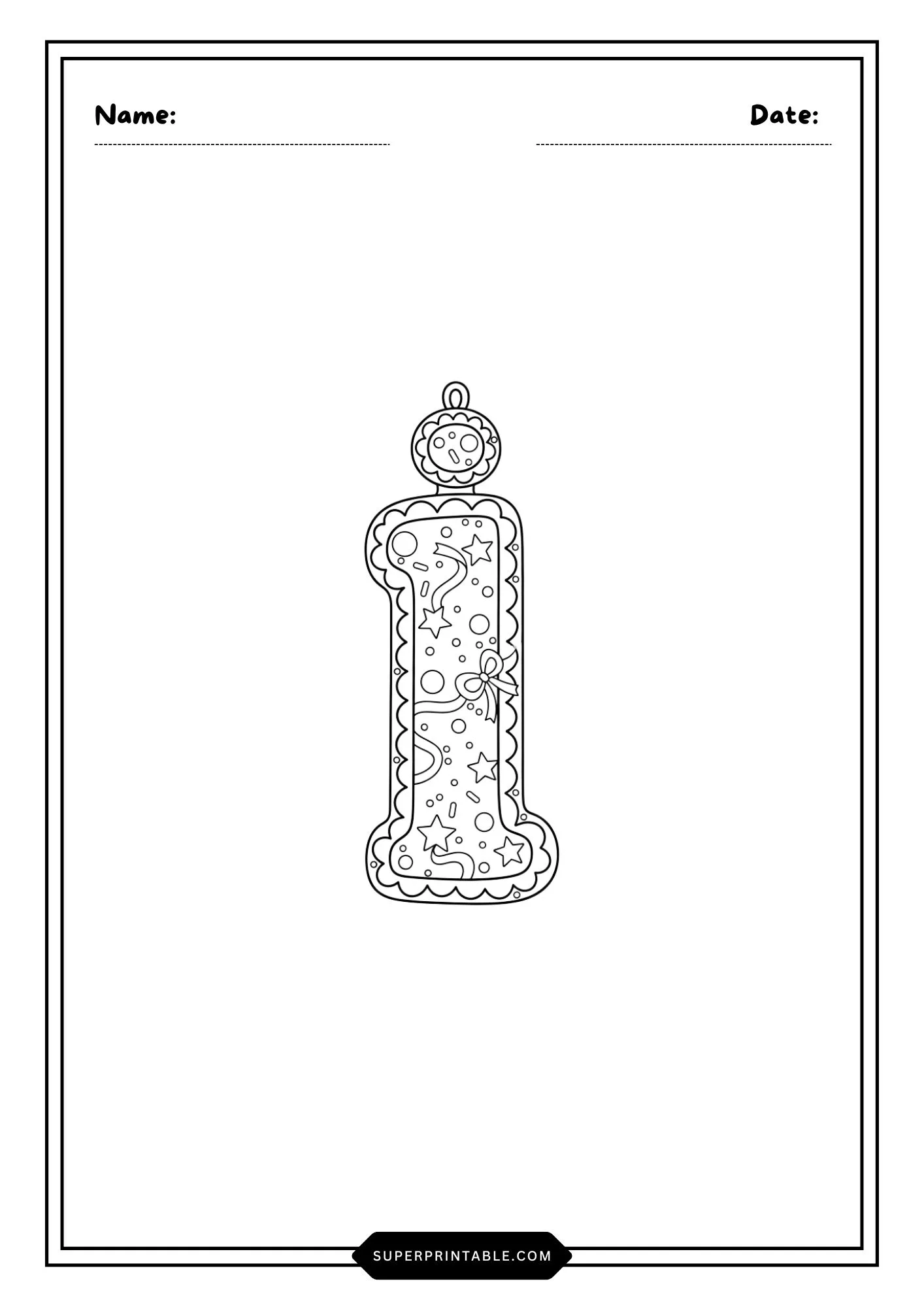 Christmas Ornament Lowercase Alphabet Coloring Pages 9