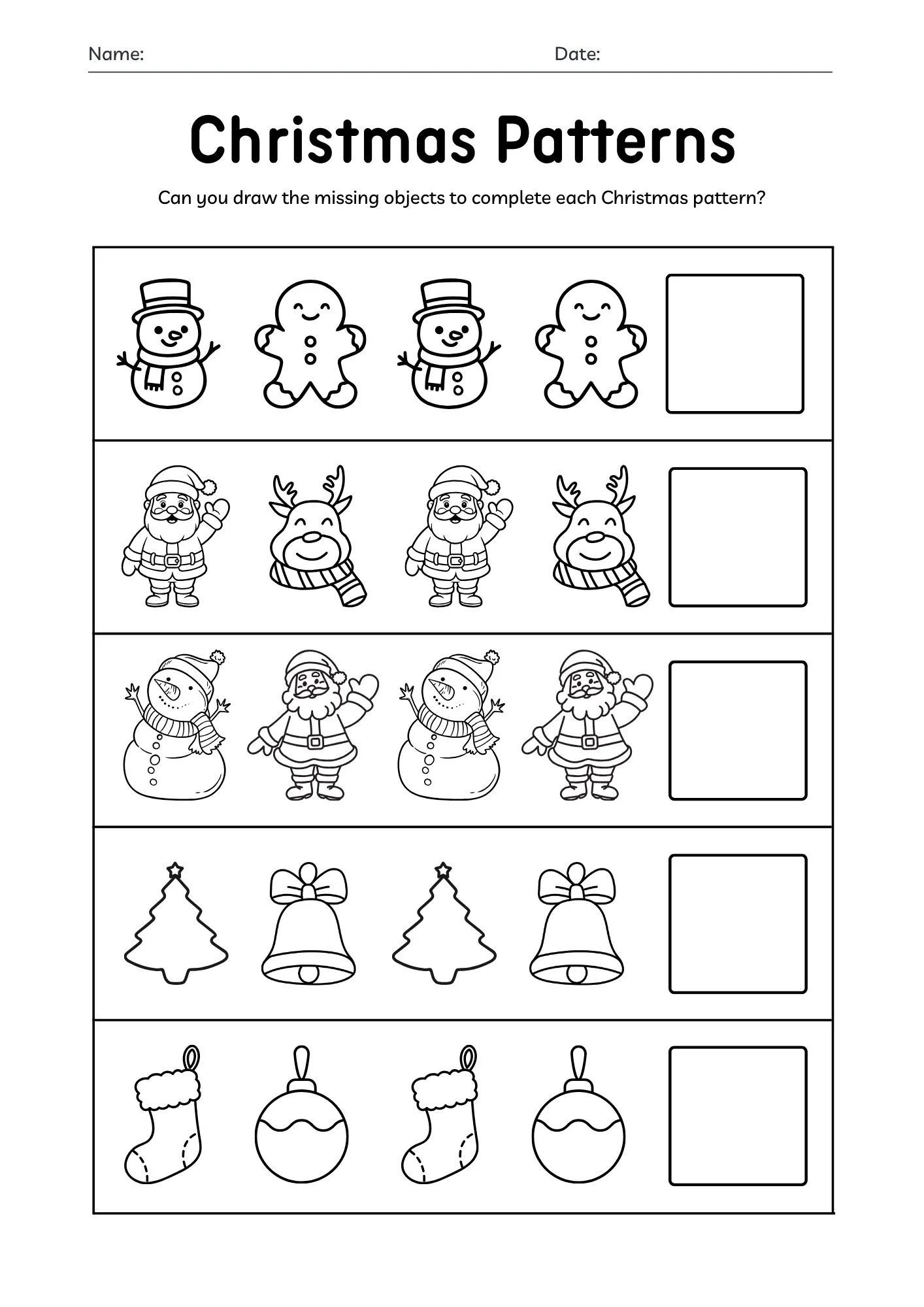 Christmas Pattern Activity 1