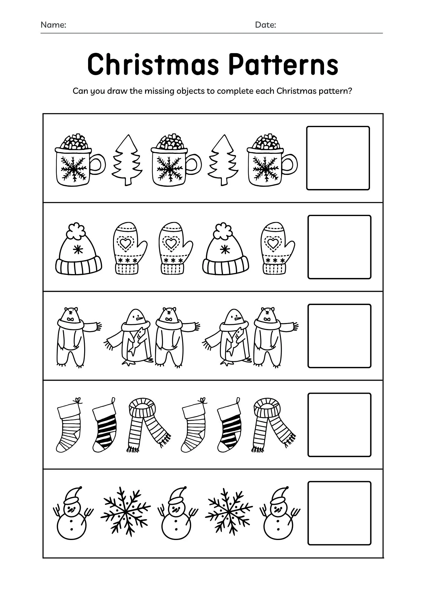 Christmas Pattern Activity 2