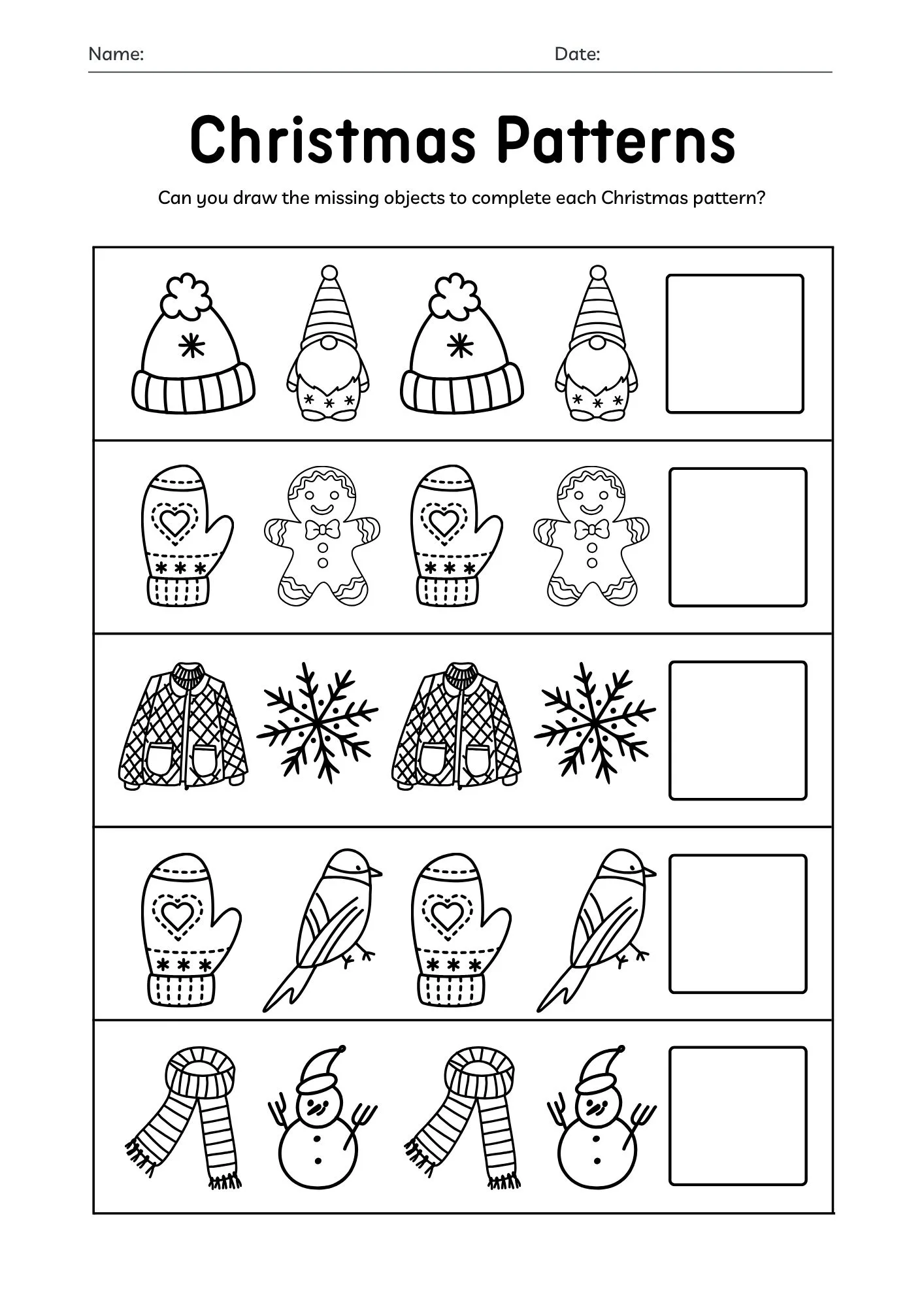 Christmas Pattern Activity 3