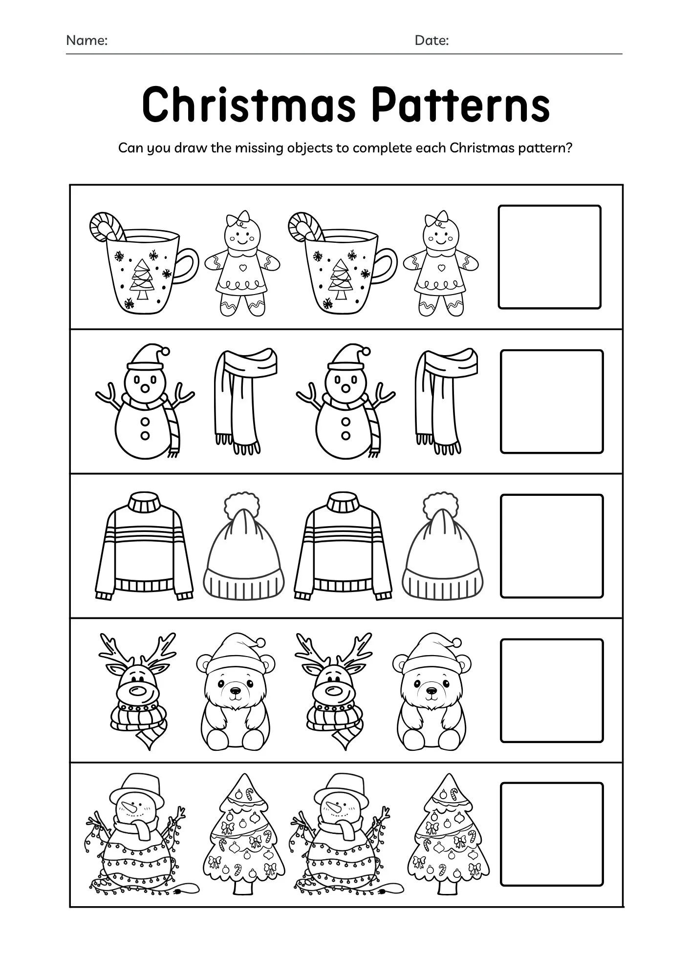 Christmas Pattern Activity 5