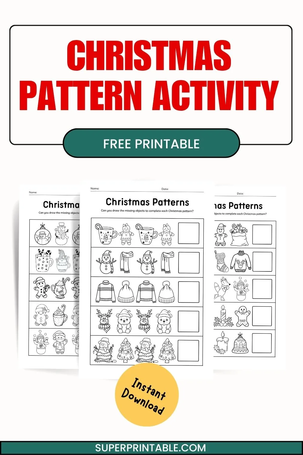 Christmas Pattern Activity Pinterest Image