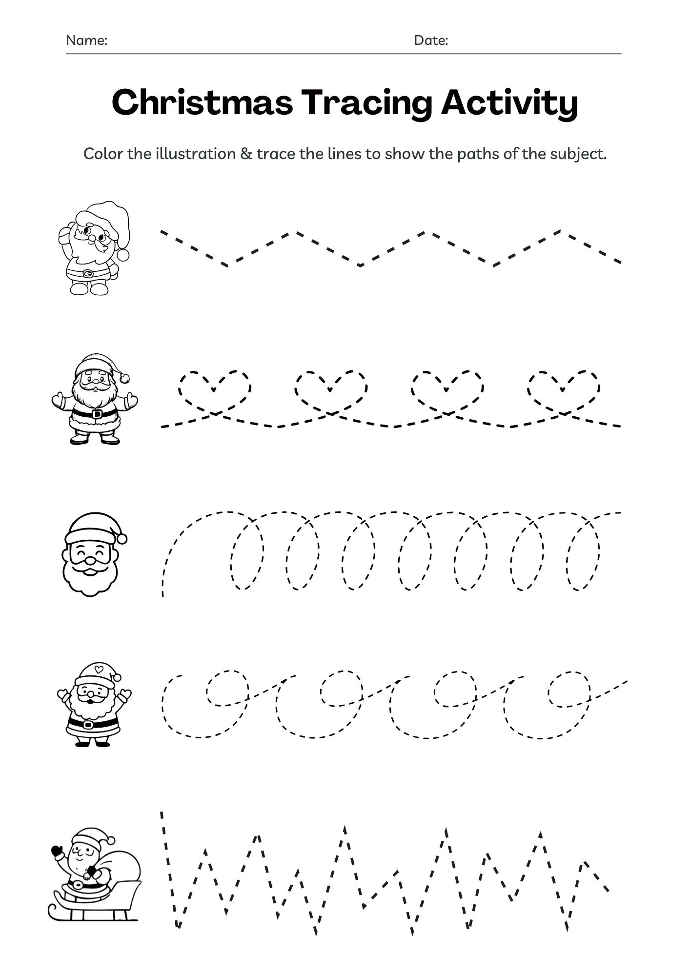 Christmas Tracing Activity 1