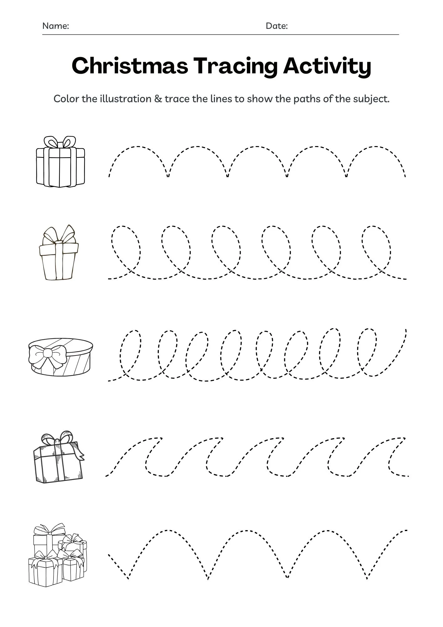 Christmas Tracing Activity 2