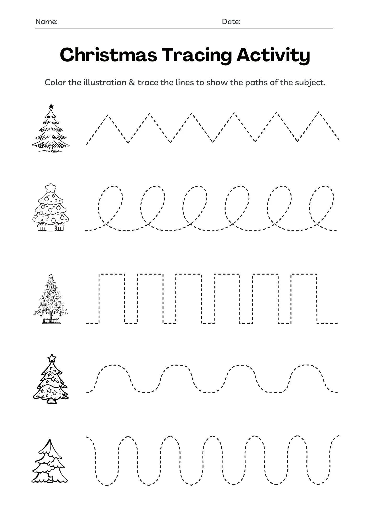 Christmas Tracing Activity 3
