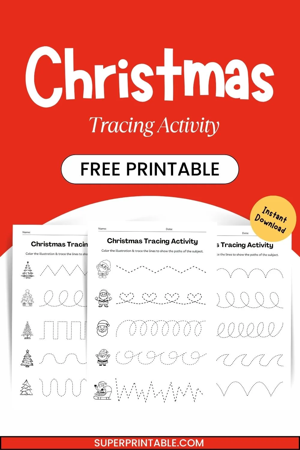 Christmas Tracing Activity Pinterest Image