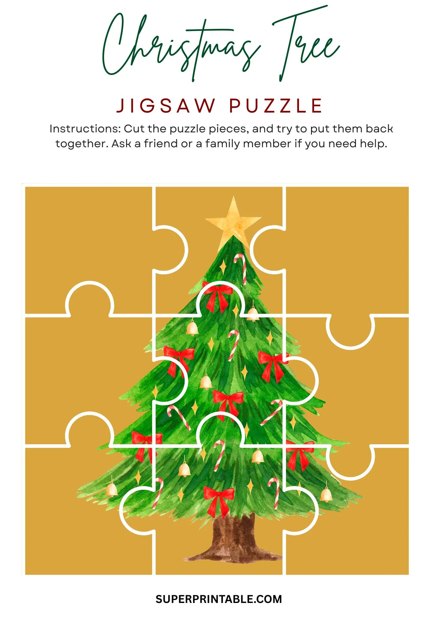 Christmas Tree Jigsaw Puzzle Activity 10