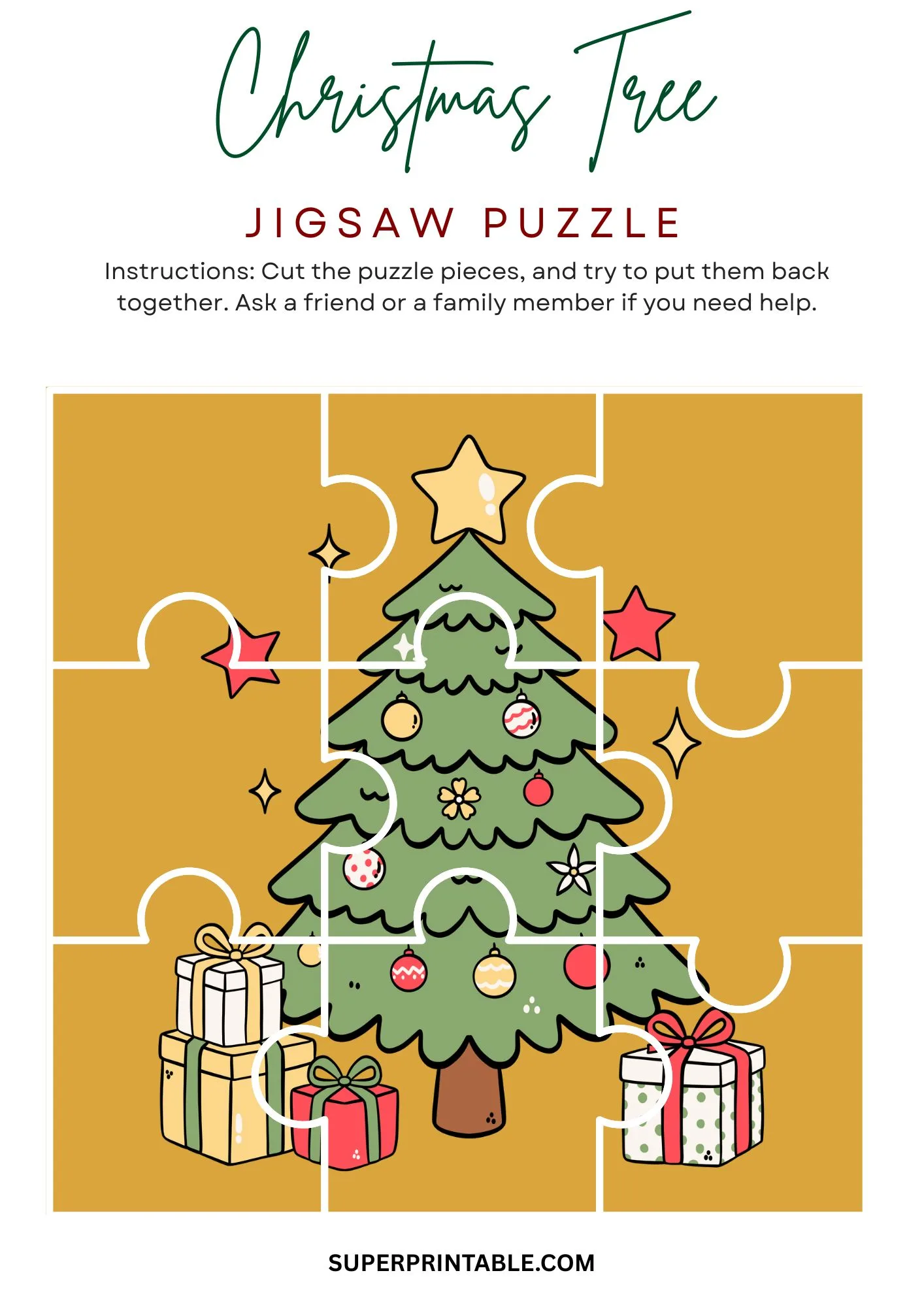 Christmas Tree Jigsaw Puzzle Activity 11