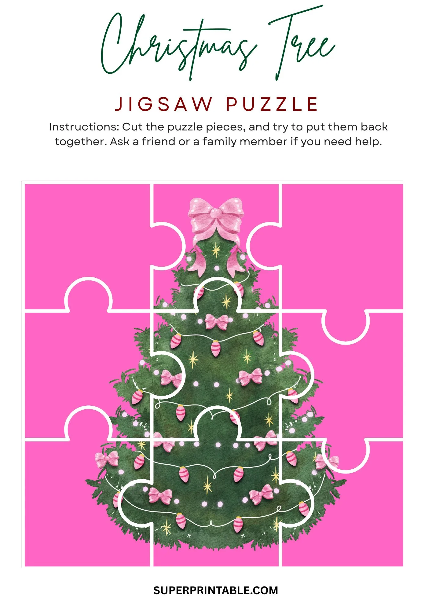 Christmas Tree Jigsaw Puzzle Activity 12