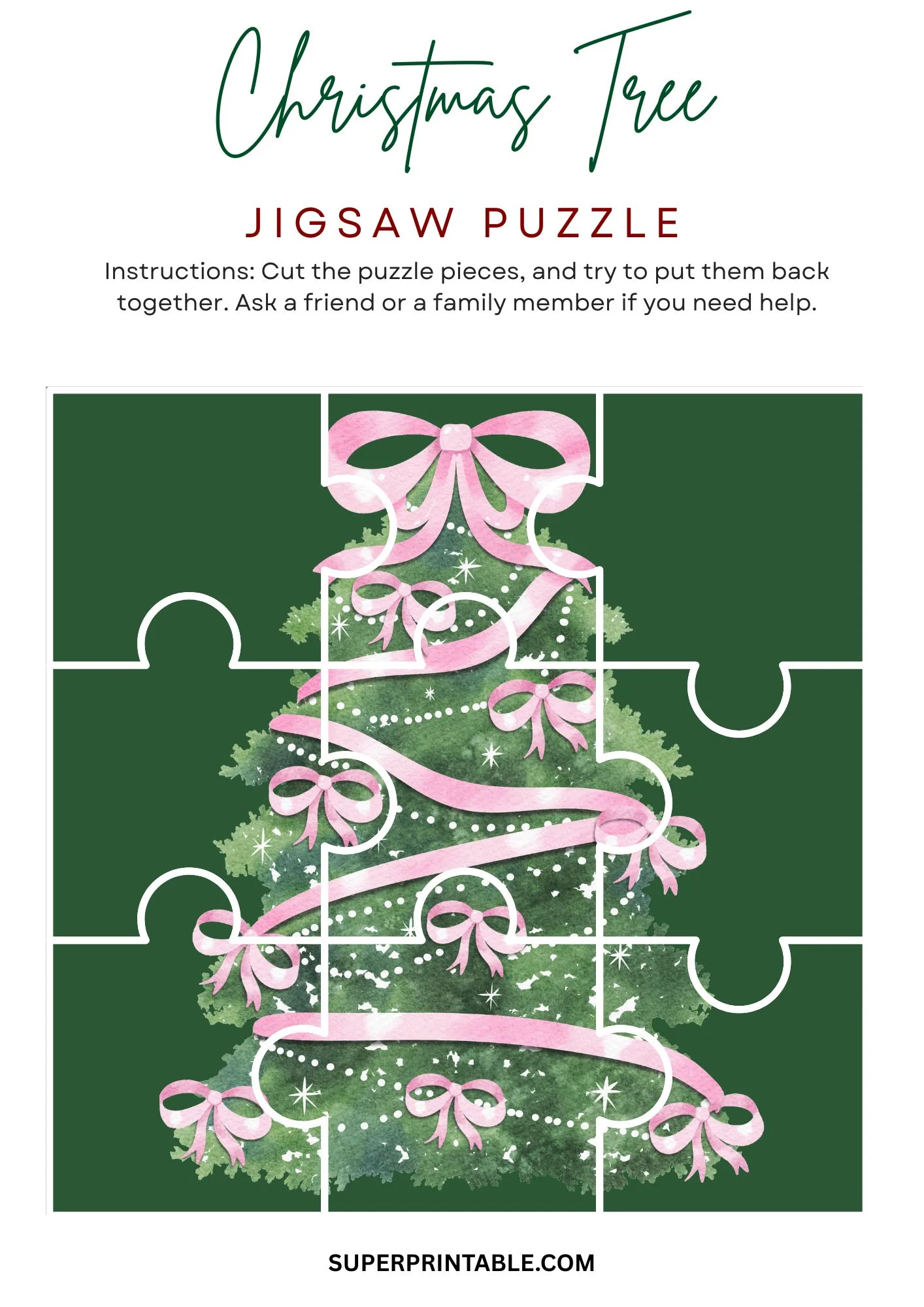 Christmas Tree Jigsaw Puzzle Activity 3