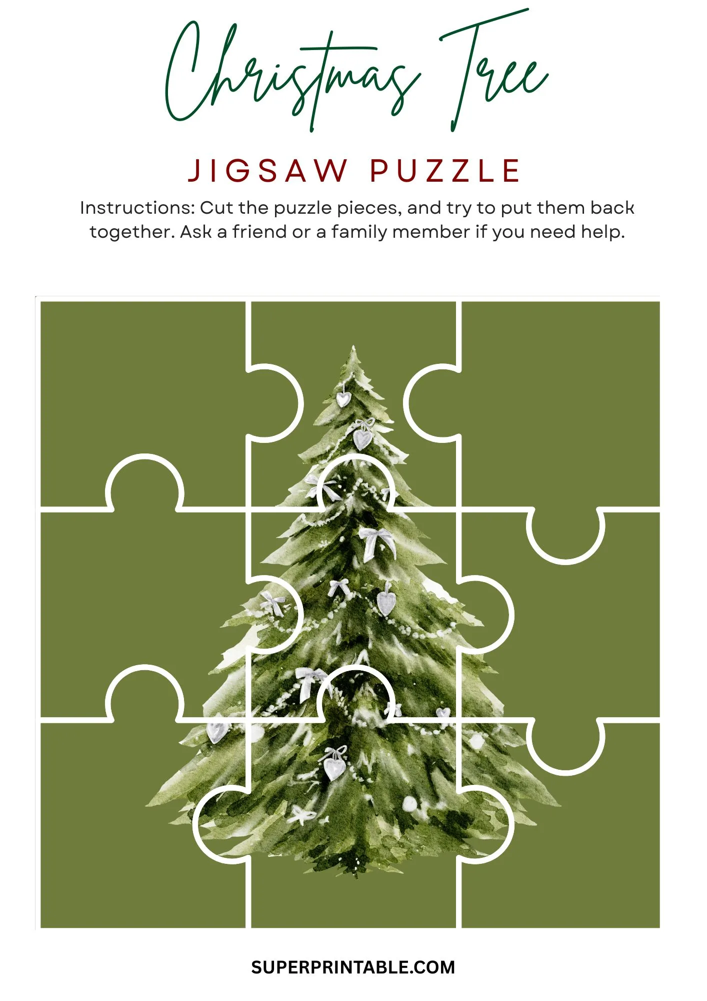 Christmas Tree Jigsaw Puzzle Activity 4