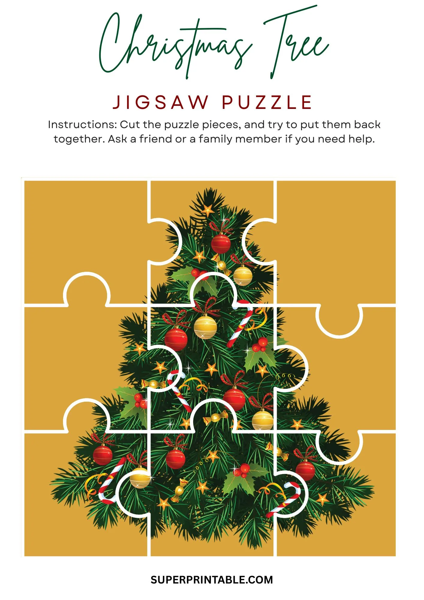 Christmas Tree Jigsaw Puzzle Activity 5