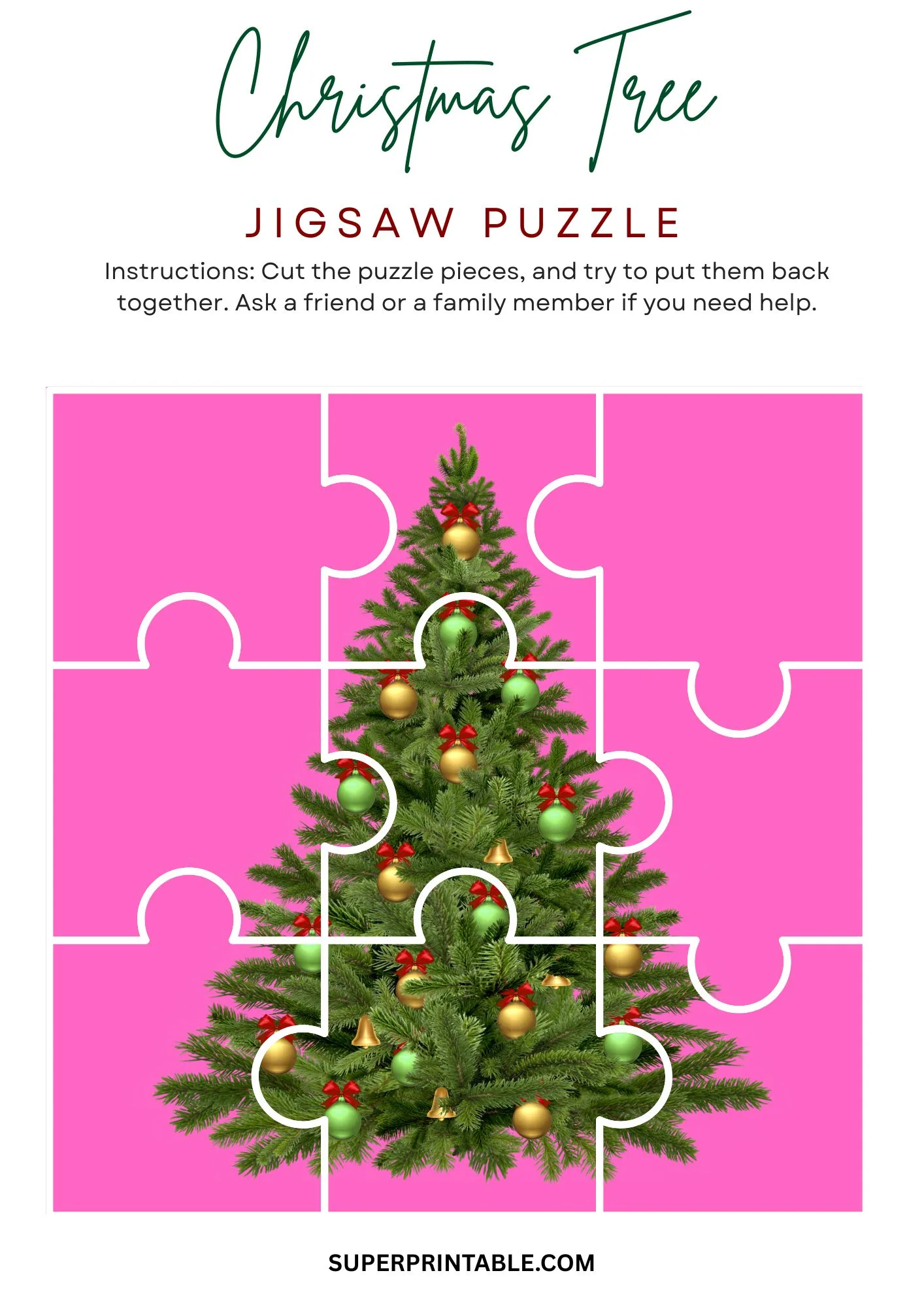 Christmas Tree Jigsaw Puzzle Activity 6