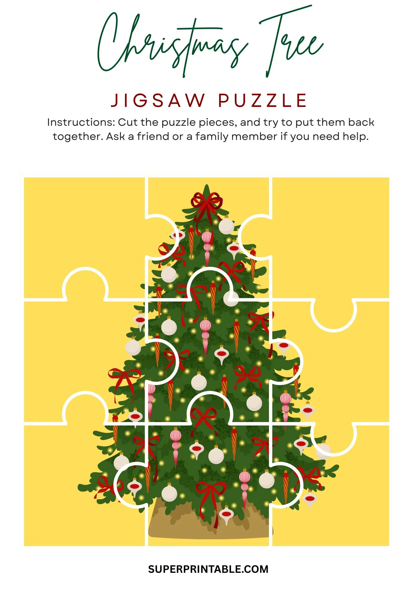 Christmas Tree Jigsaw Puzzle Activity 7