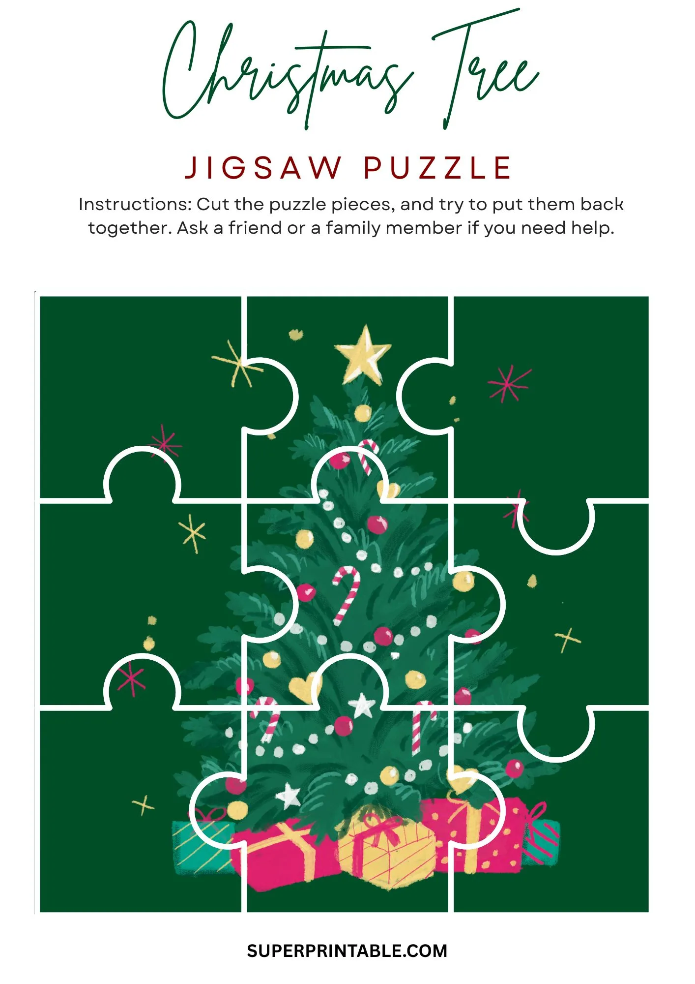 Christmas Tree Jigsaw Puzzle Activity 9