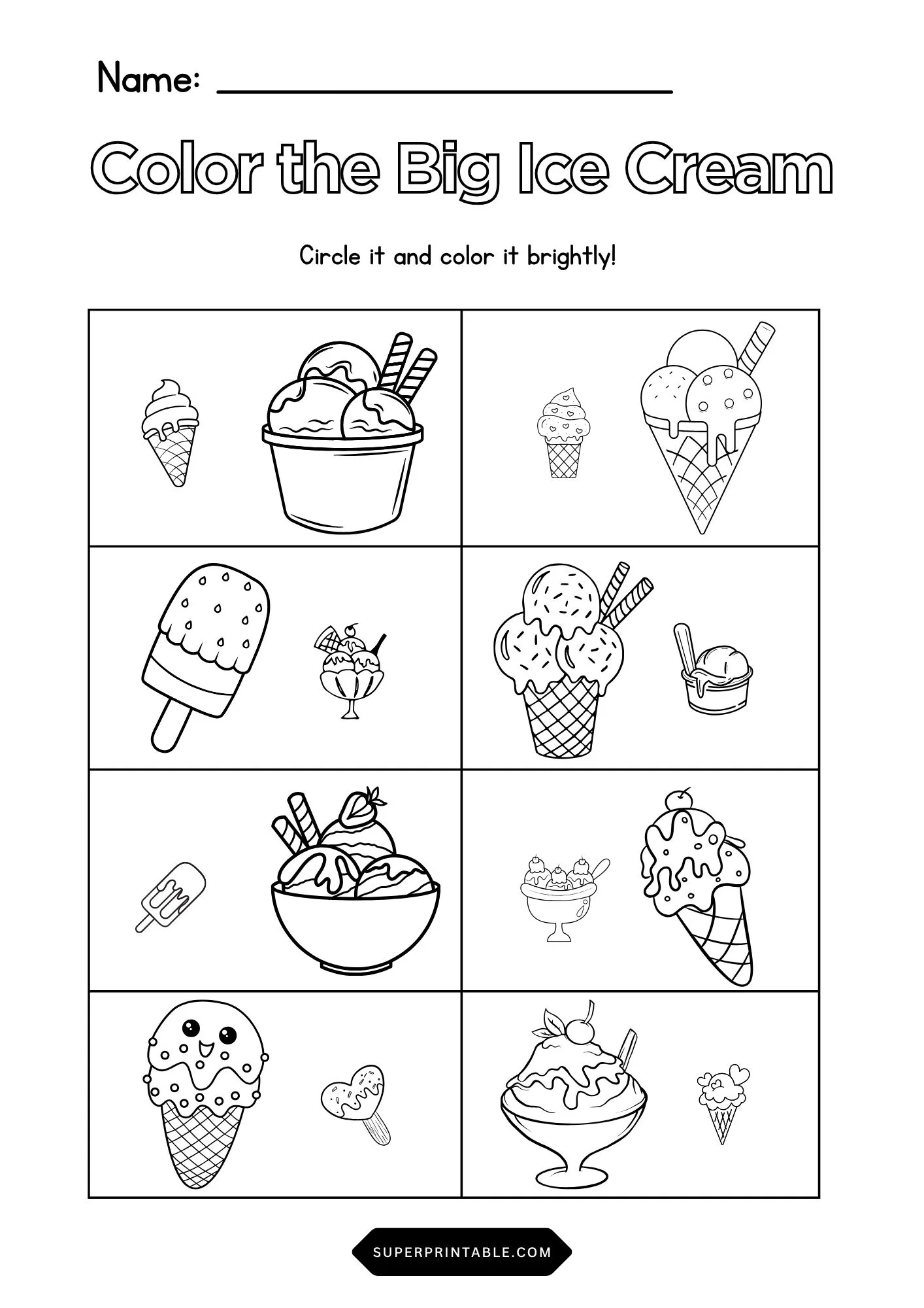 Color the Big Ice Cream
