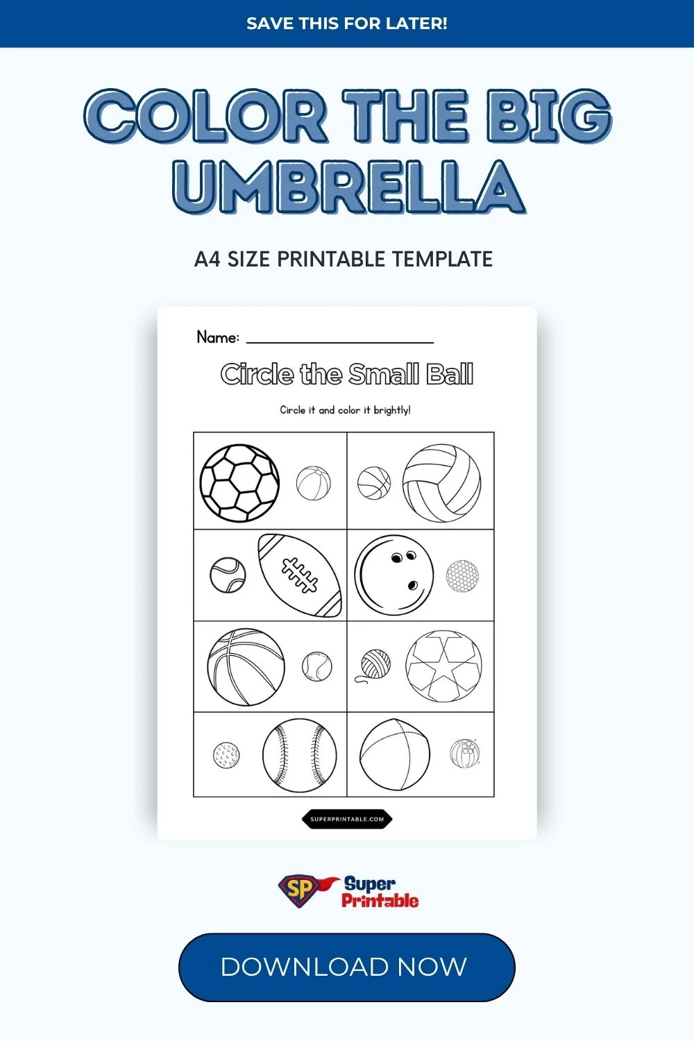 Color the Big Umbrella Pinterest Image